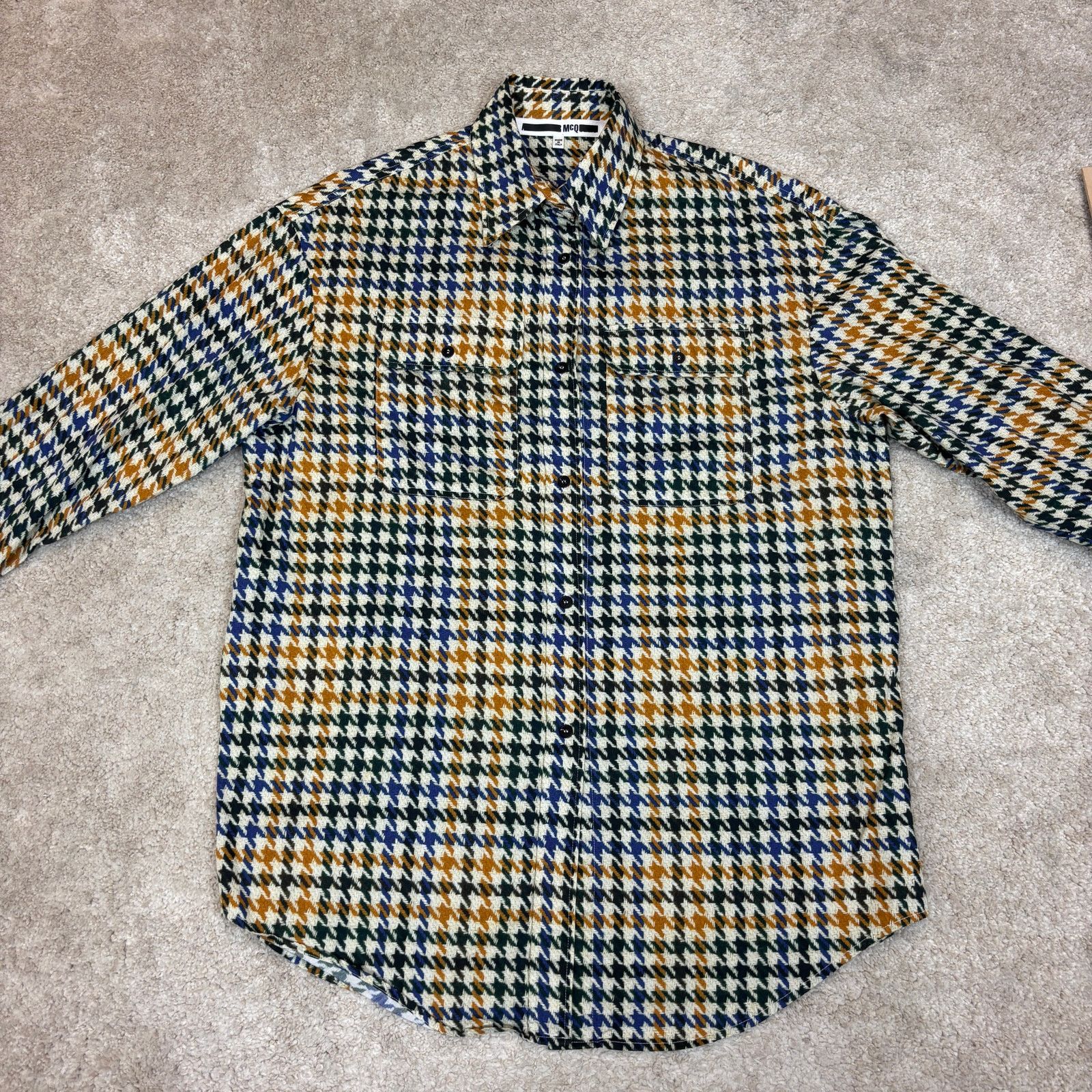 Alexander McQueen McQ Alexander McQueen Houndstooth Boyfriend Shirt Women's 44 Size M / US 6-8 / IT 42-44 - 2 Thumbnail