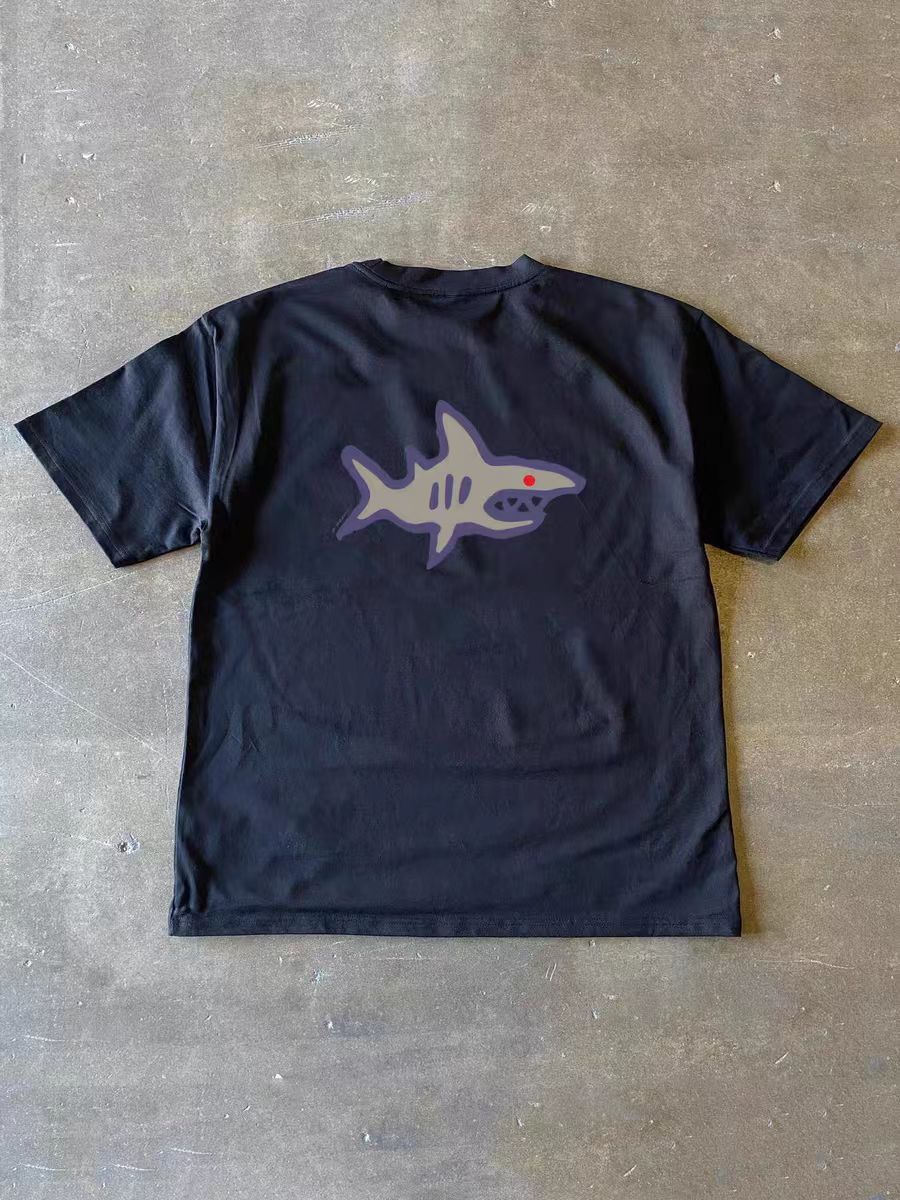 Japanese Brand × Vintage Black washed vintage shark print t-shirt Size US M / EU 48-50 / 2 - 1 Thumbnail
