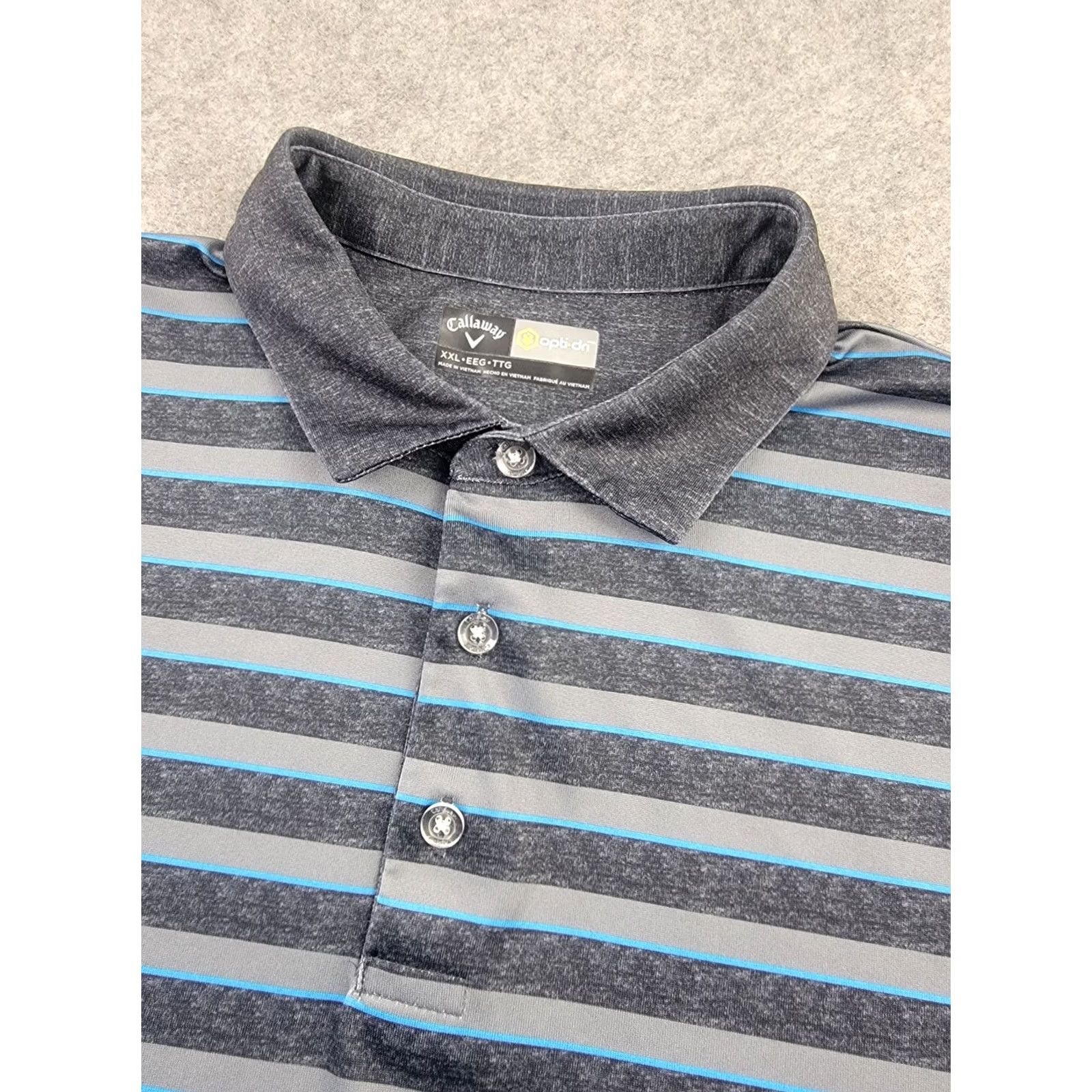 Callaway VINTAGE? No. Callaway Golf Polo Mens 2XL Gray Blue Stripe Upti-Dri Sports Outdoor Casual Size US XXL / EU 58 / 5 - 2 Thumbnail