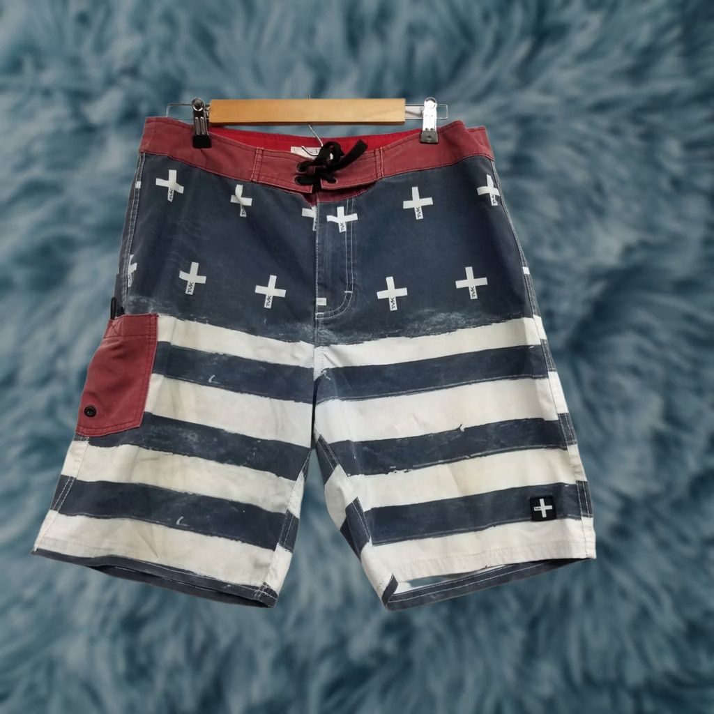 Tavik TAVIK Board Shorts Men Bottom 32 Multicolor Flag Stars Stripes Abstract American Print Swim Bottom Style Board Shorts Mens Size US 32 / EU 48 - 1 Thumbnail