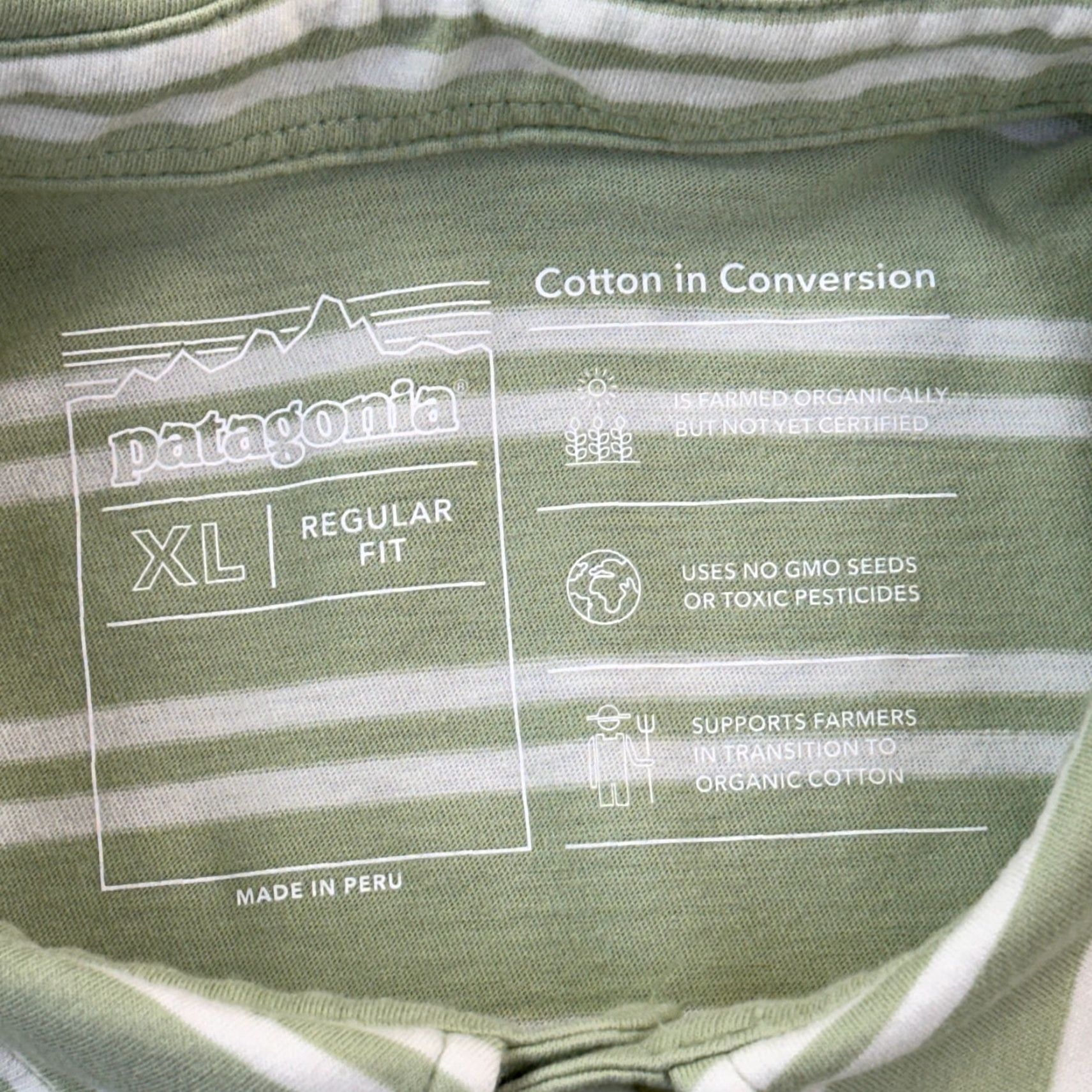 Patagonia Patagonia Daily Polo Shirt Mens XL Green Striped Organic Cotton Hiking Casual Polo Shirt Mens XL Green Striped Organic Cotton Hiking Casual Size US XL / EU 56 / 4 - 3 Thumbnail
