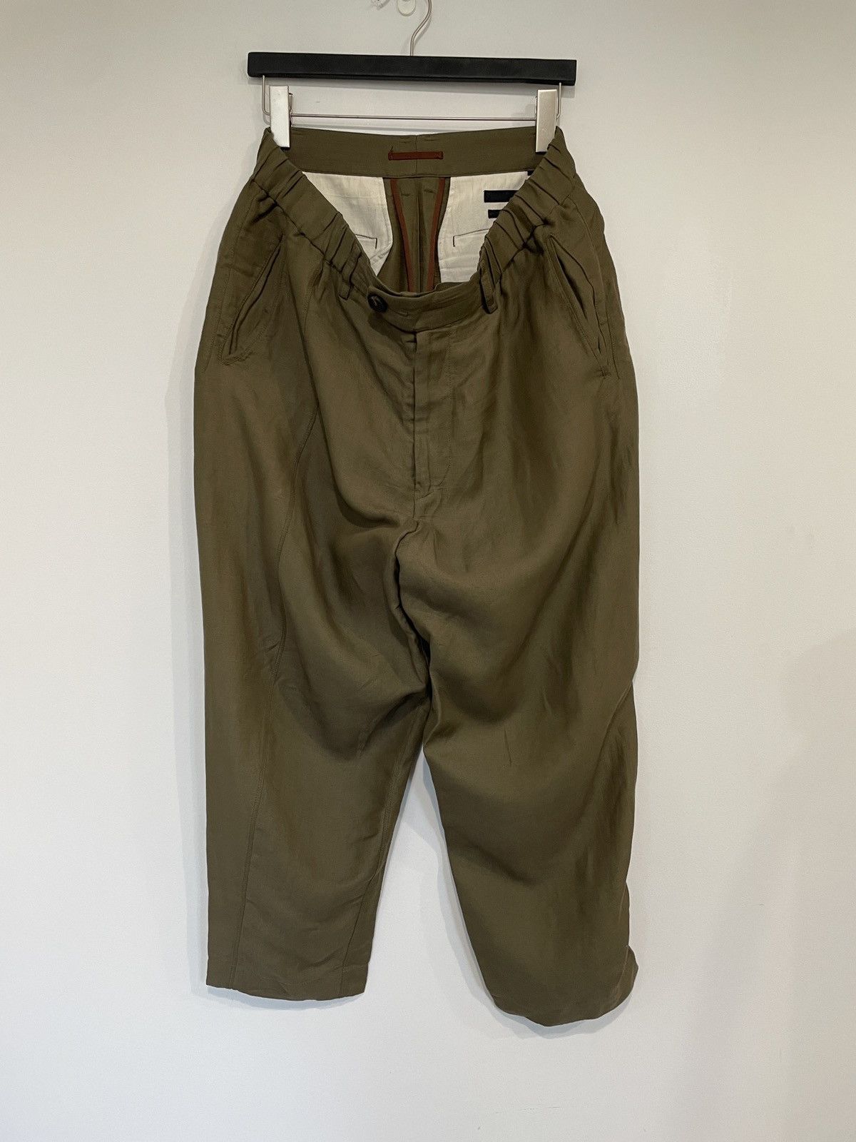 Ziggy Chen SS20 LIGHTWEIGHT LINEN VISCOSE CROPPED TROUSERS Size US 34 / EU 50 - 1 Thumbnail