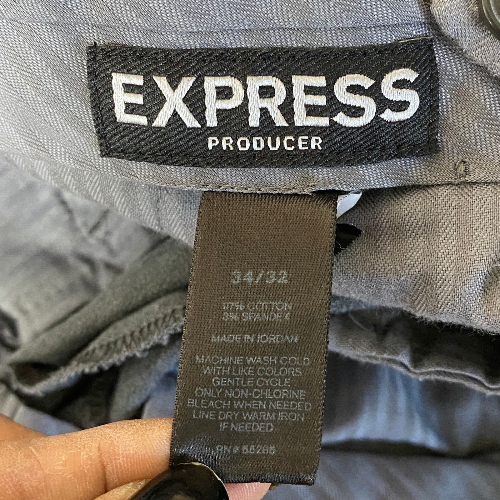 Express PRODUCER by Express Trouser Dress Pants 34/32 Gray Mens Size US 34 / EU 50 - 4 Thumbnail