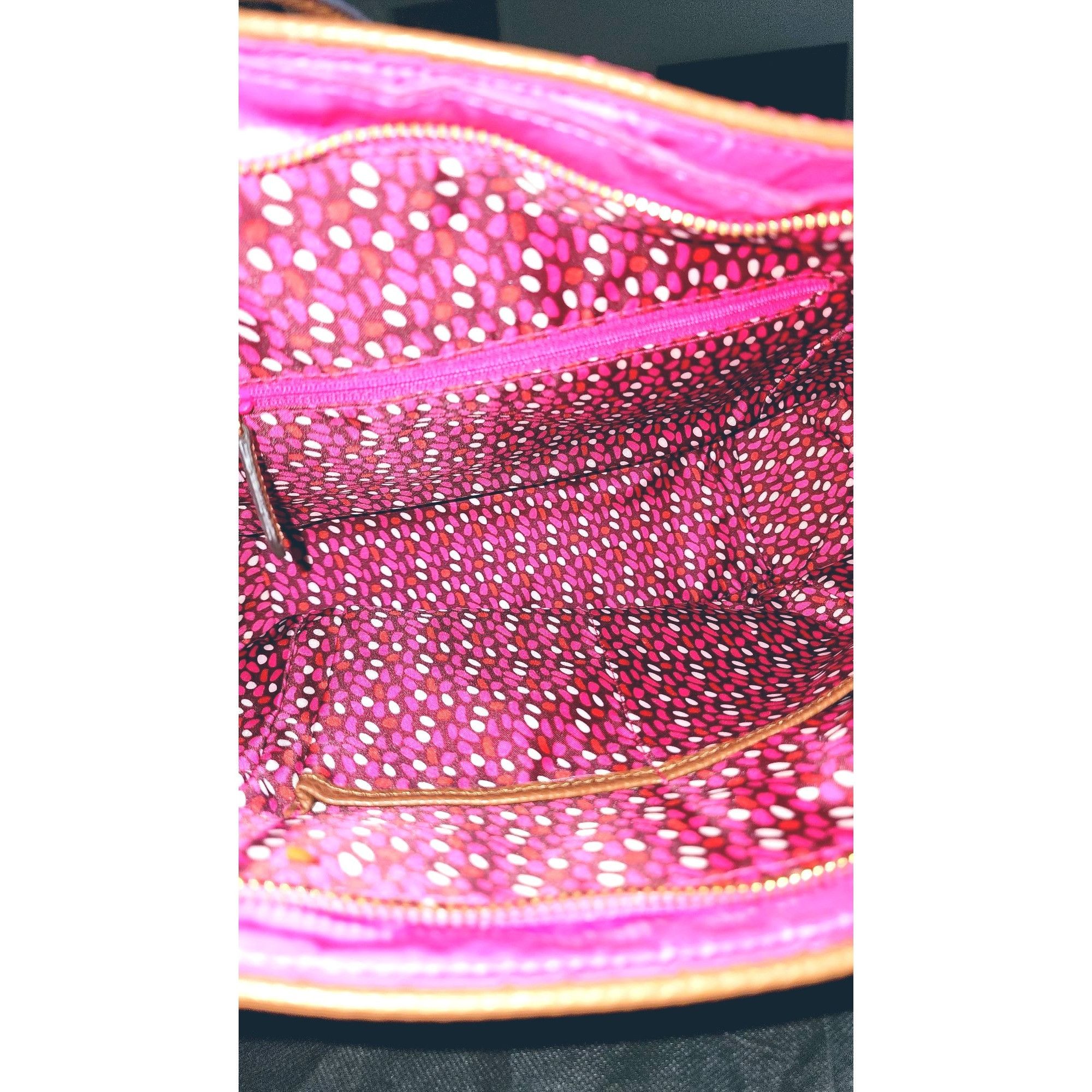 Vera Bradley Vera Bradley Pink & Brown Tote Bag With Faux Leather Accents Size ONE SIZE - 6 Thumbnail