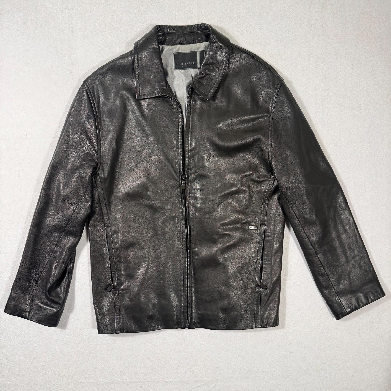 Ted Baker Ted Baker Men’s Leather Moto Black Jacket Size 2 Medium Size US M / EU 48-50 / 2 - 1 Thumbnail