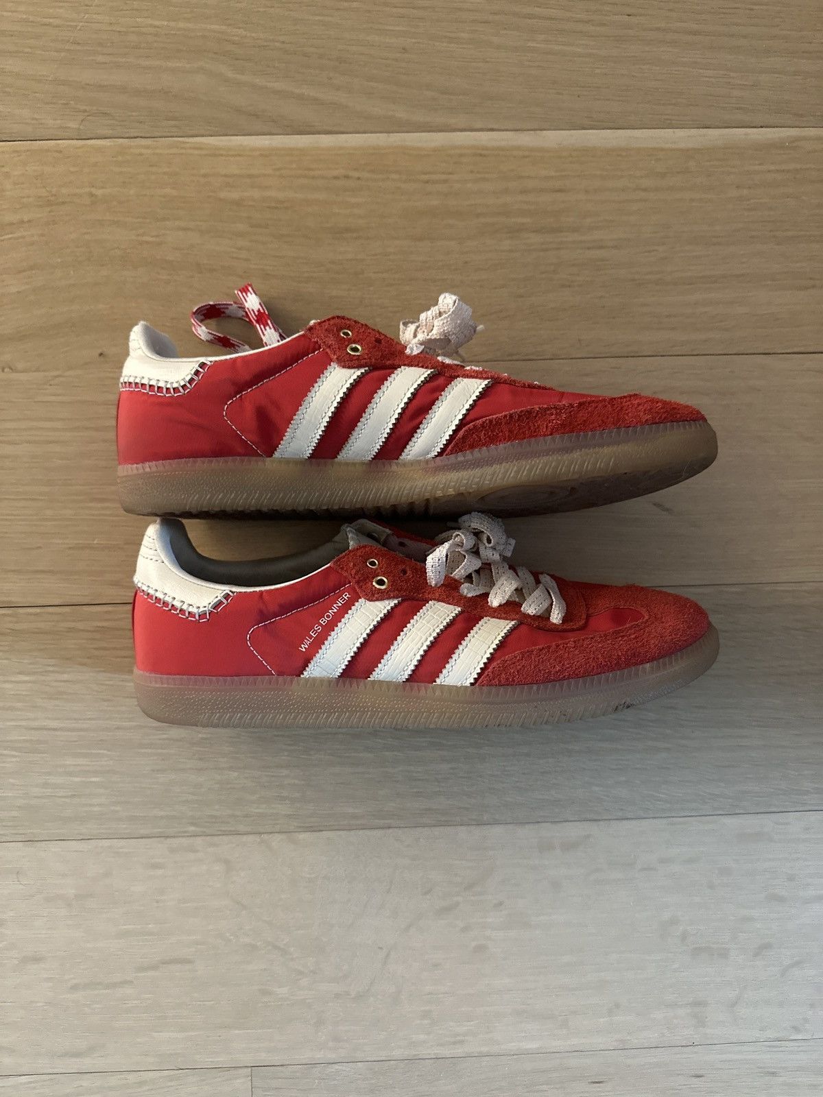 image of Adidas x Wales Bonner Samba Shoes in Red, Men's (Size 9)