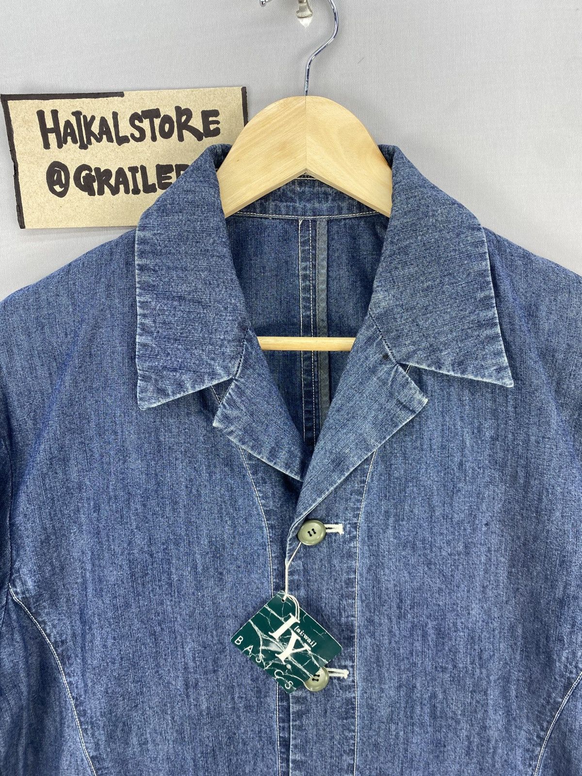 Japanese Brand Vintage IY Basics Chore Denim Jacket By Issey Miyaki Size US L / EU 52-54 / 3 - 7 Thumbnail