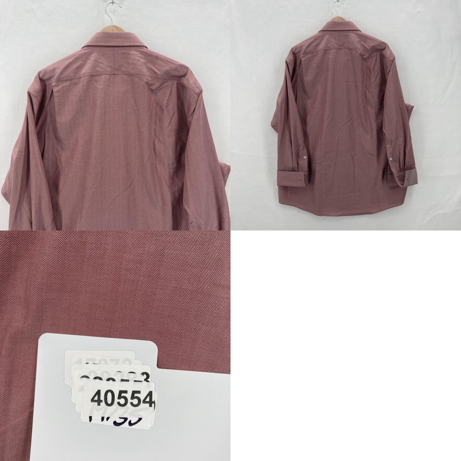 Tasso Elba VINTAGE Tasso Elba Shirt Mens XL Burgundy Herringbone Non-Iron Supima Cotton Dress Shirt Mens XL Long Sleeve 100% Cotton Stretch Size US XL / EU 56 / 4 - 9 Thumbnail