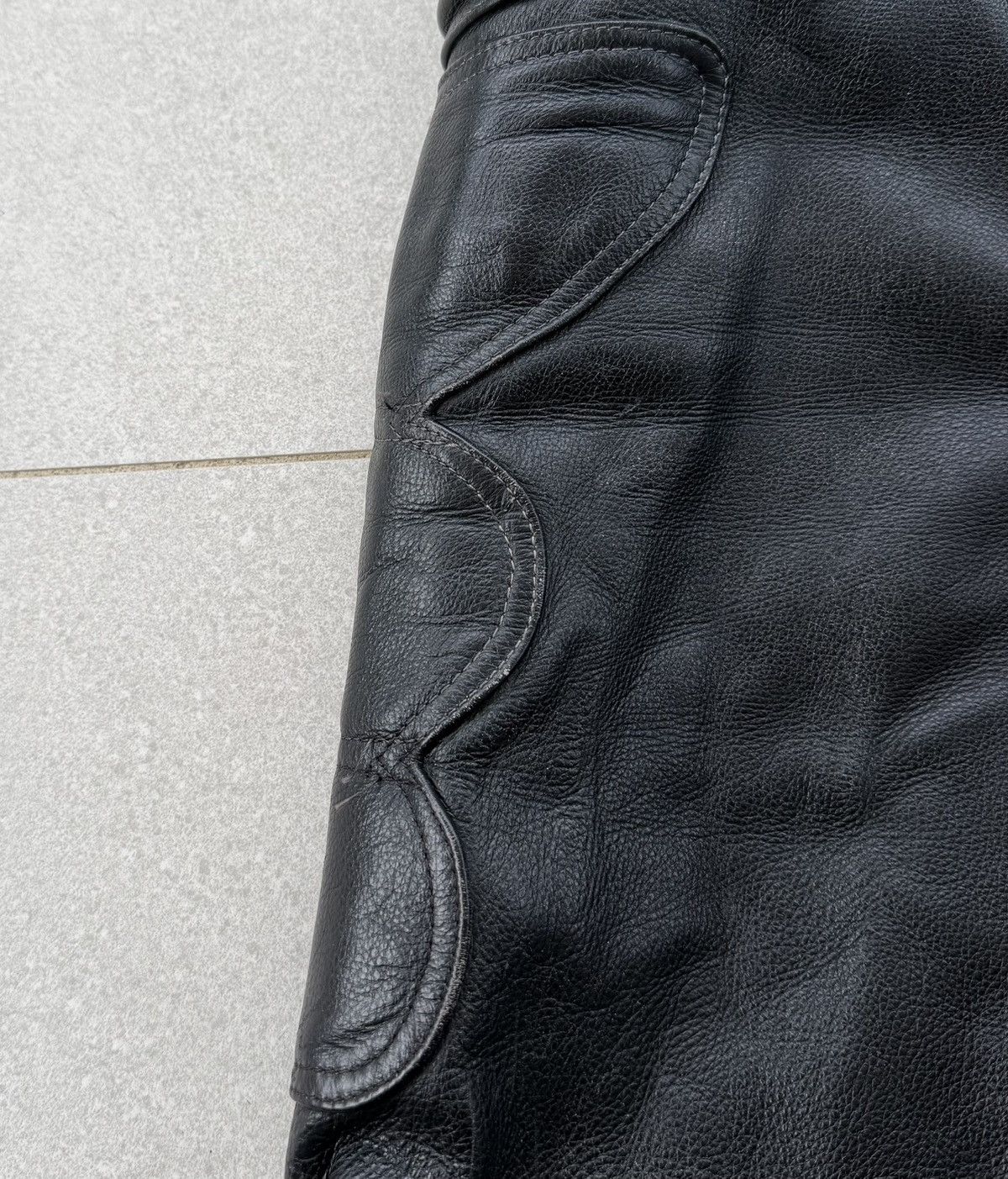 Vintage B’s Leather Motorcycle Pants Padded Biker Archive Leather Size US 30 / EU 46 - 2 Thumbnail