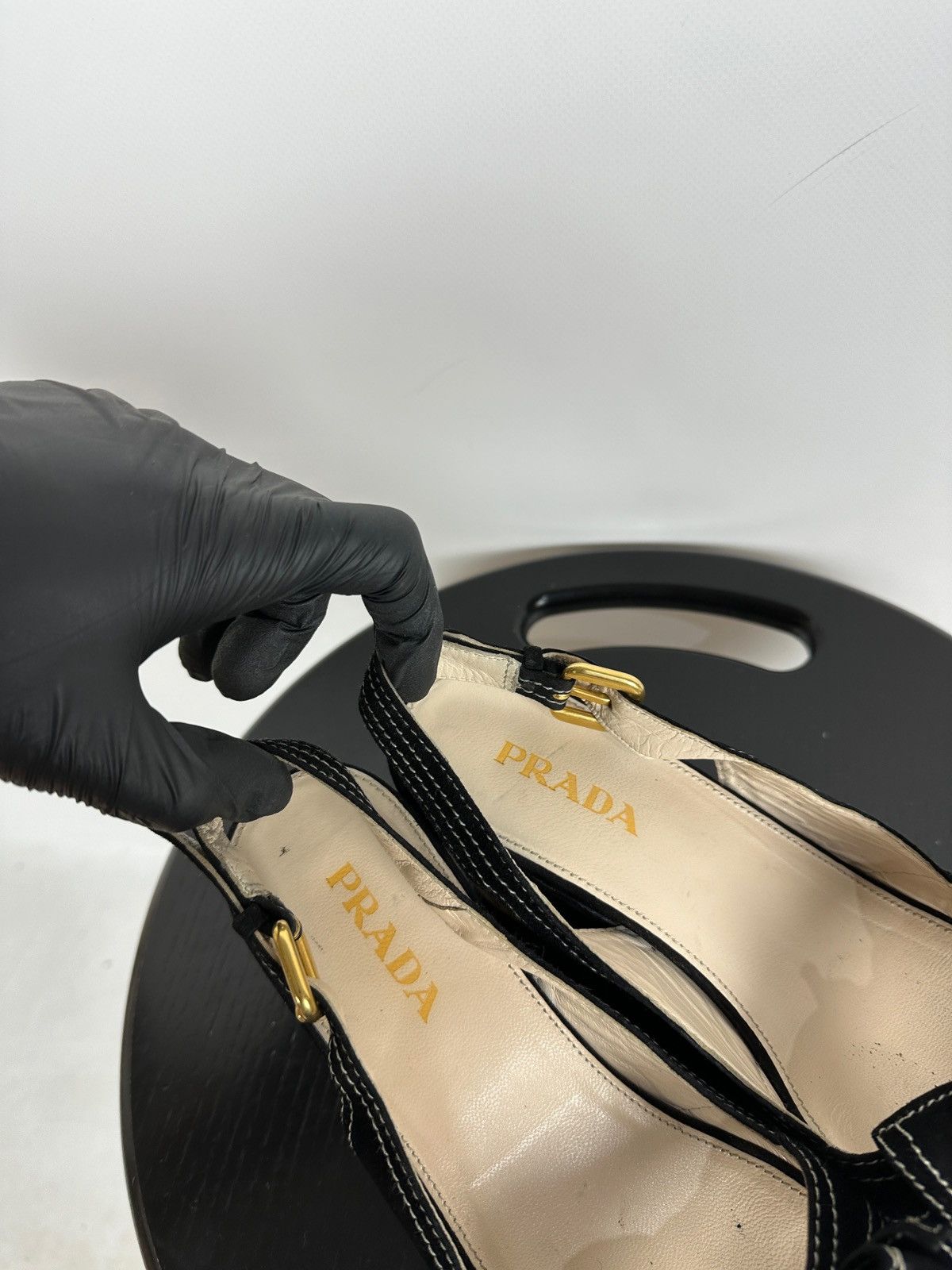 Prada Prada Black Suede Leather Bow Platform Sandals Size US 8 / IT 38 - 23 Thumbnail