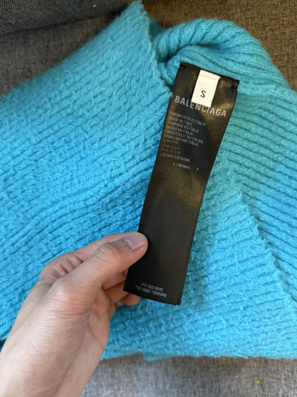 Balenciaga Balenciags 22AW mudshow blue pull tight knit top Size US S / EU 44-46 / 1 - 4 Thumbnail