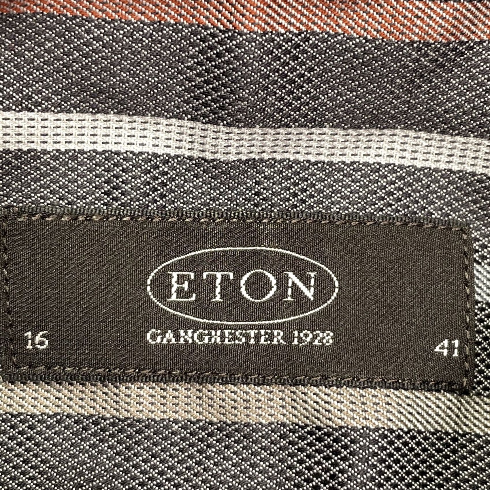 Eton ETON Shirt Mens Large Multicolor Stripe Long Sleeve Button-Up Cotton Casual Size US L / EU 52-54 / 3 - 2 Thumbnail