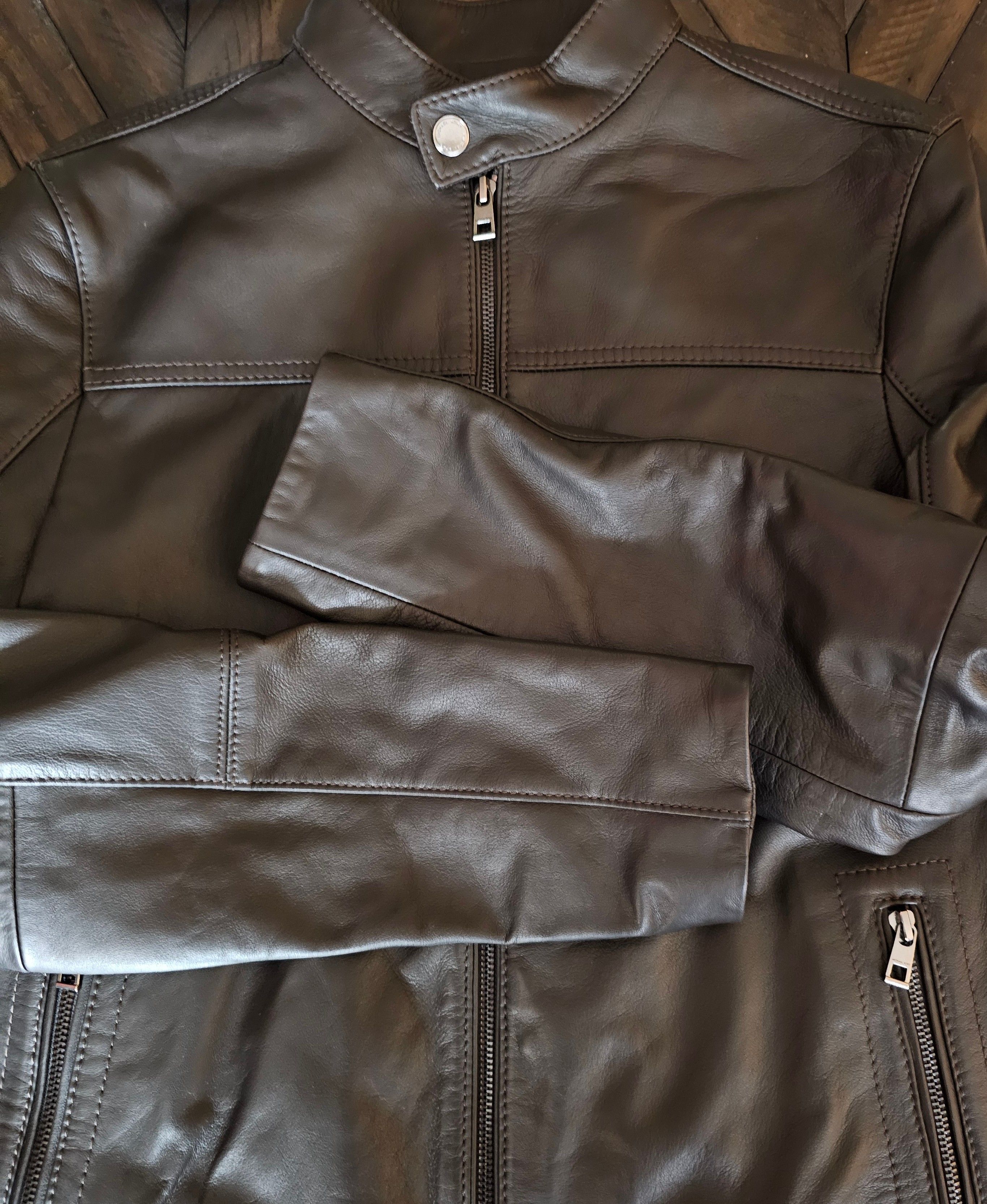Michael Kors Michael Kors Men's Leather Racer Jacket New with tag Size US S / EU 44-46 / 1 - 4 Thumbnail
