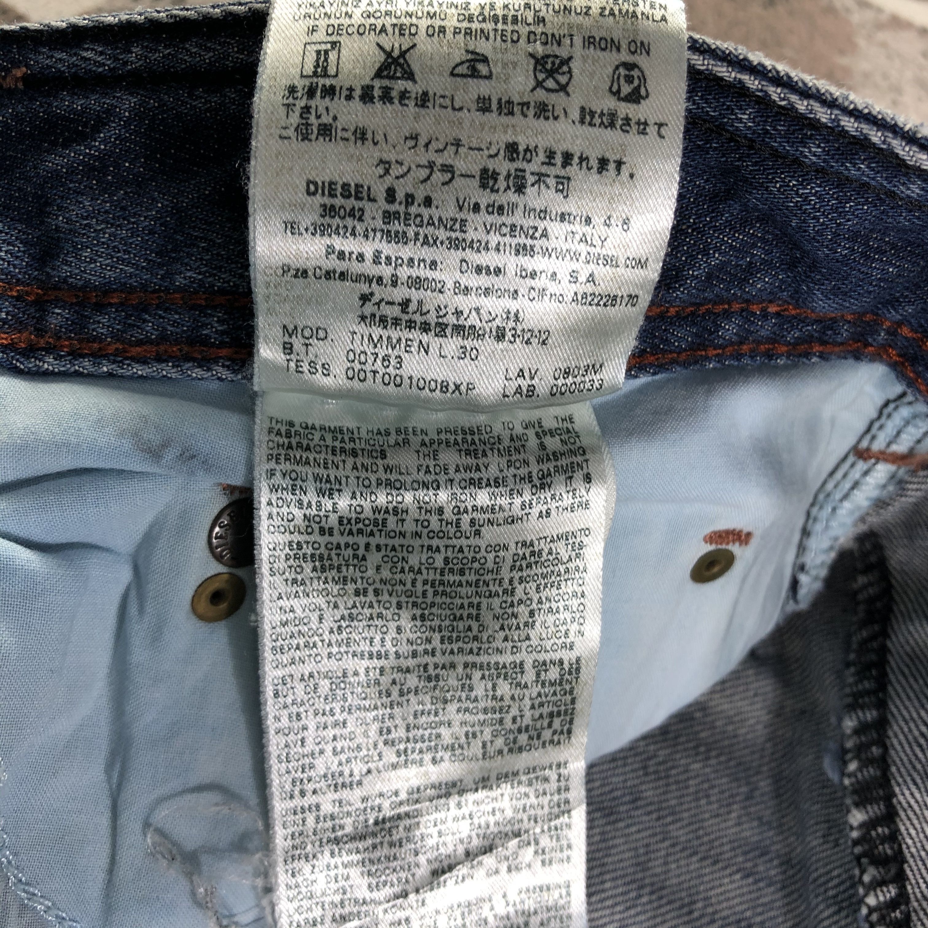 Diesel Diesel Timmen Jeans Ripped Denim KJ3165 Size US 30 / EU 46 - 11 Thumbnail