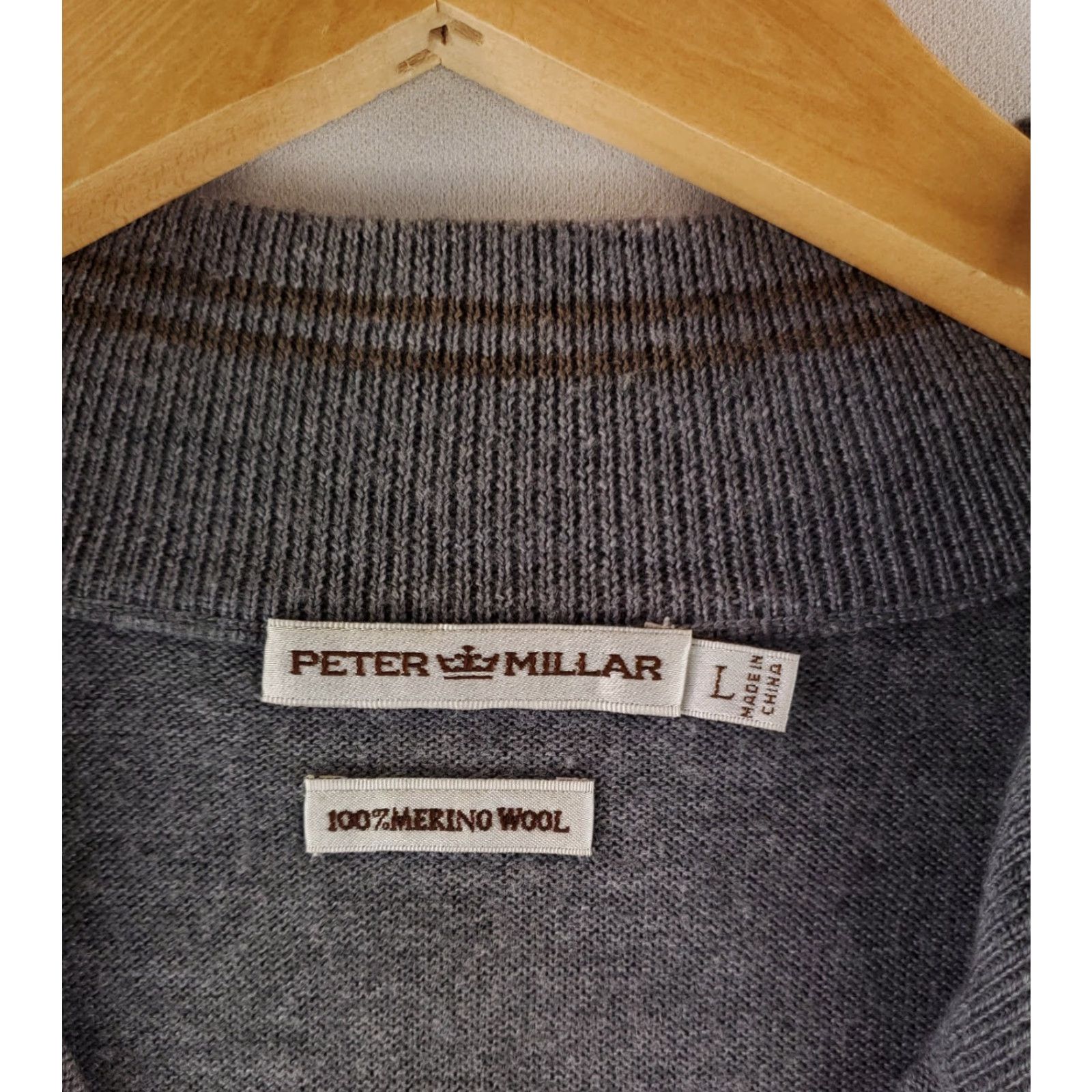 Peter Millar Peter Millar Crown Soft 100% Merino Wool 1/4 Zip Pullover Sweater Gray Mens L Size US L / EU 52-54 / 3 - 2 Thumbnail
