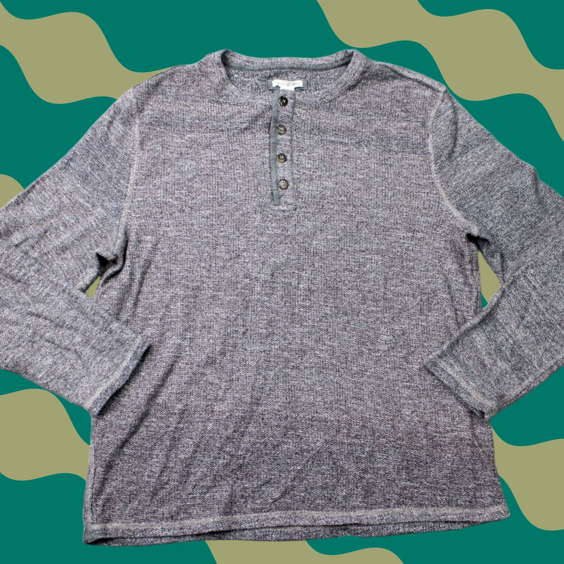 Carbon2Cobalt Carbon 2 Cobalt Shirt Mens Large Gray 100% Cotton Long Sleeve Henley Pullover Shirt Mens Large Gray Carbon 2 Cobalt Size US L / EU 52-54 / 3 - 1 Thumbnail