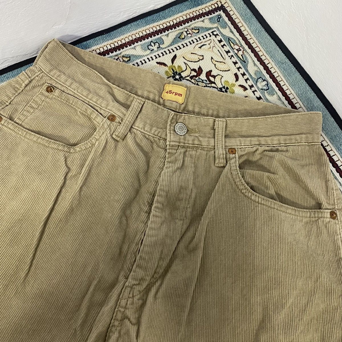 45rpm × Japanese Brand 2000s - 45 RPM Baggy Corduroy Pants Size US 29 - 5 Thumbnail