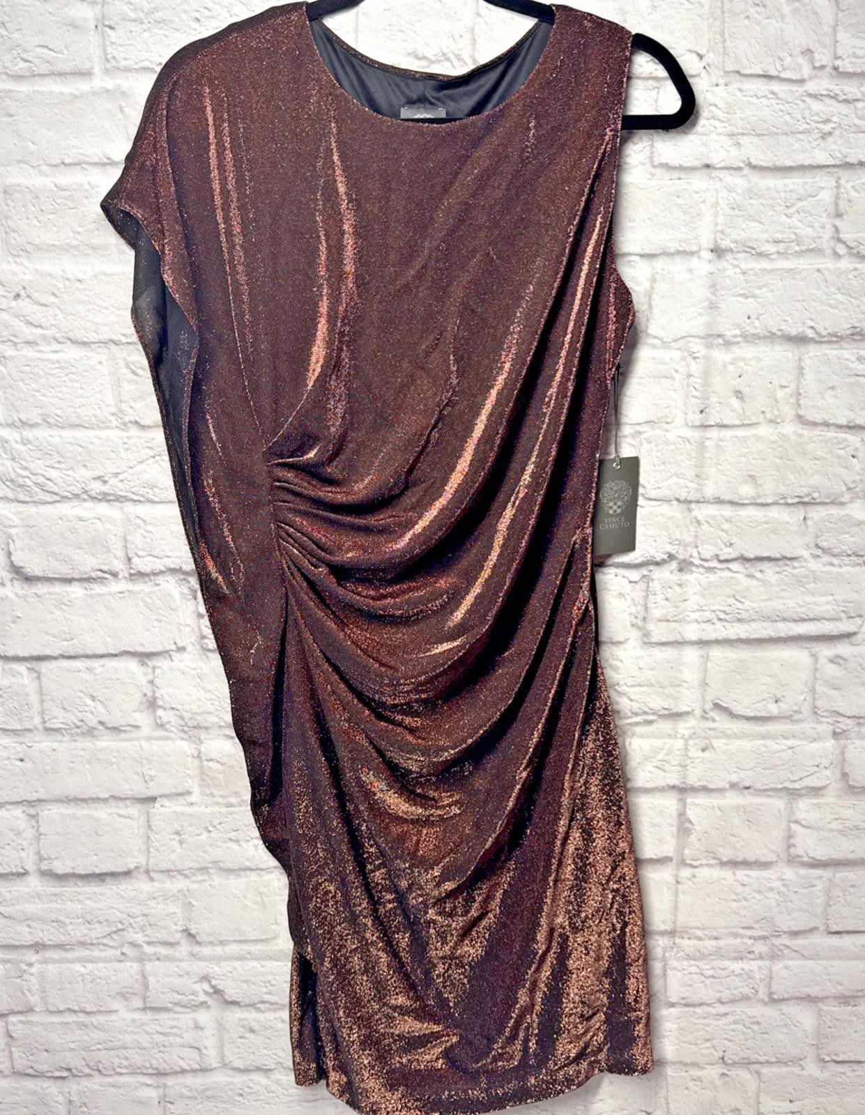 Vince Camuto Vince Camuto Sleeveless Cocktail Brown Copper Sheath Dress Size L / US 10 / IT 46 - 1 Thumbnail