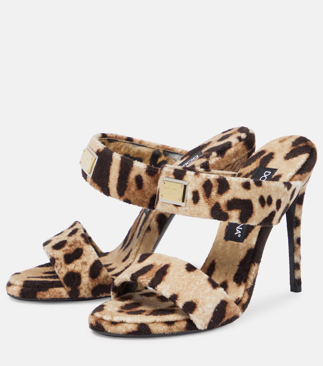 Dolce & Gabbana o1y0925 Velvet Stiletto Heel Slippers in Brown/Black Size US 5.5 / IT 35.5 - 2 Thumbnail