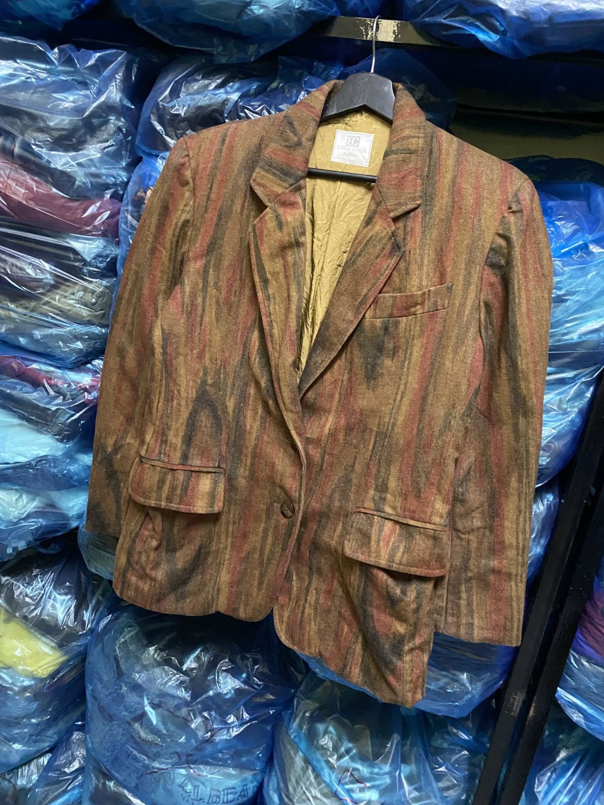 Enrico Coveri Vintage Enrico Coveri Boutique Striped Wool Blazer Italy 80s Size US M / EU 48-50 / 2 - 5 Thumbnail