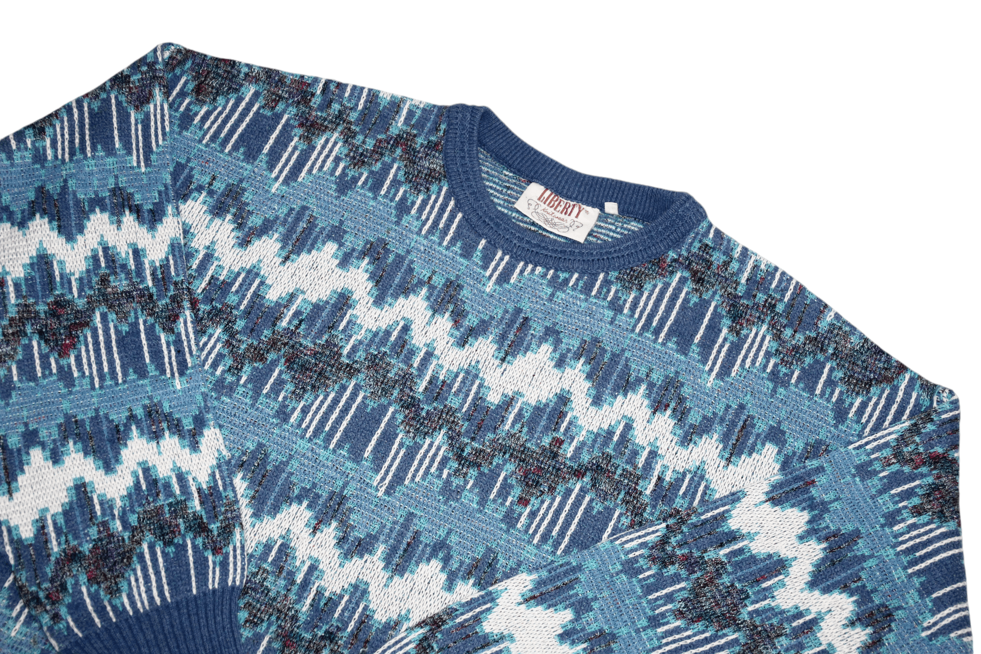 Liberty 80's Liberty Intarsia Cotton Blend Knit Sweater Size US XL / EU 56 / 4 - 6 Thumbnail