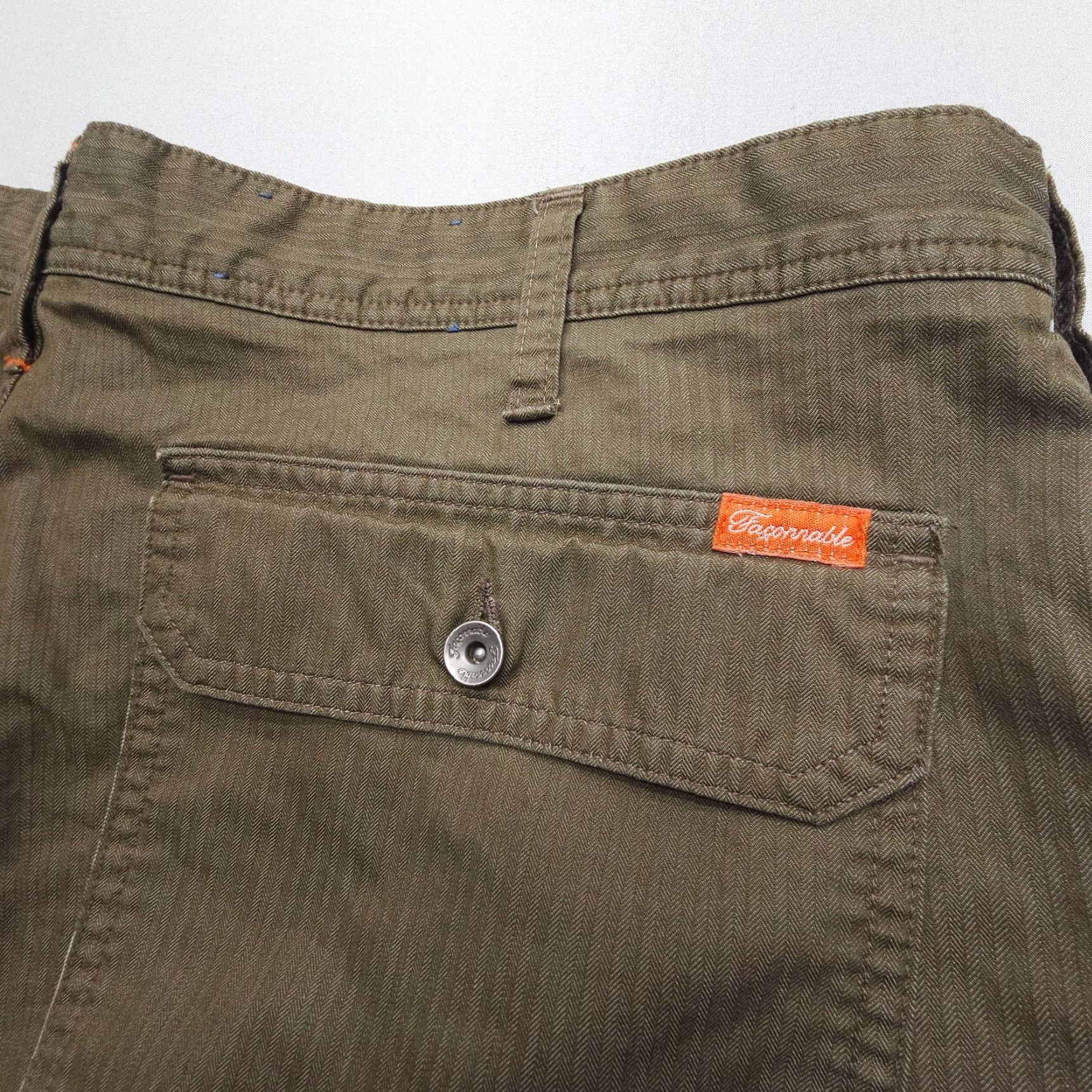 Faconnable Vtg Façonnable Cargo Shorts Mens 35 Brown Herringbone Cotton Flap Pockets Y2K Size US 35 - 8 Thumbnail