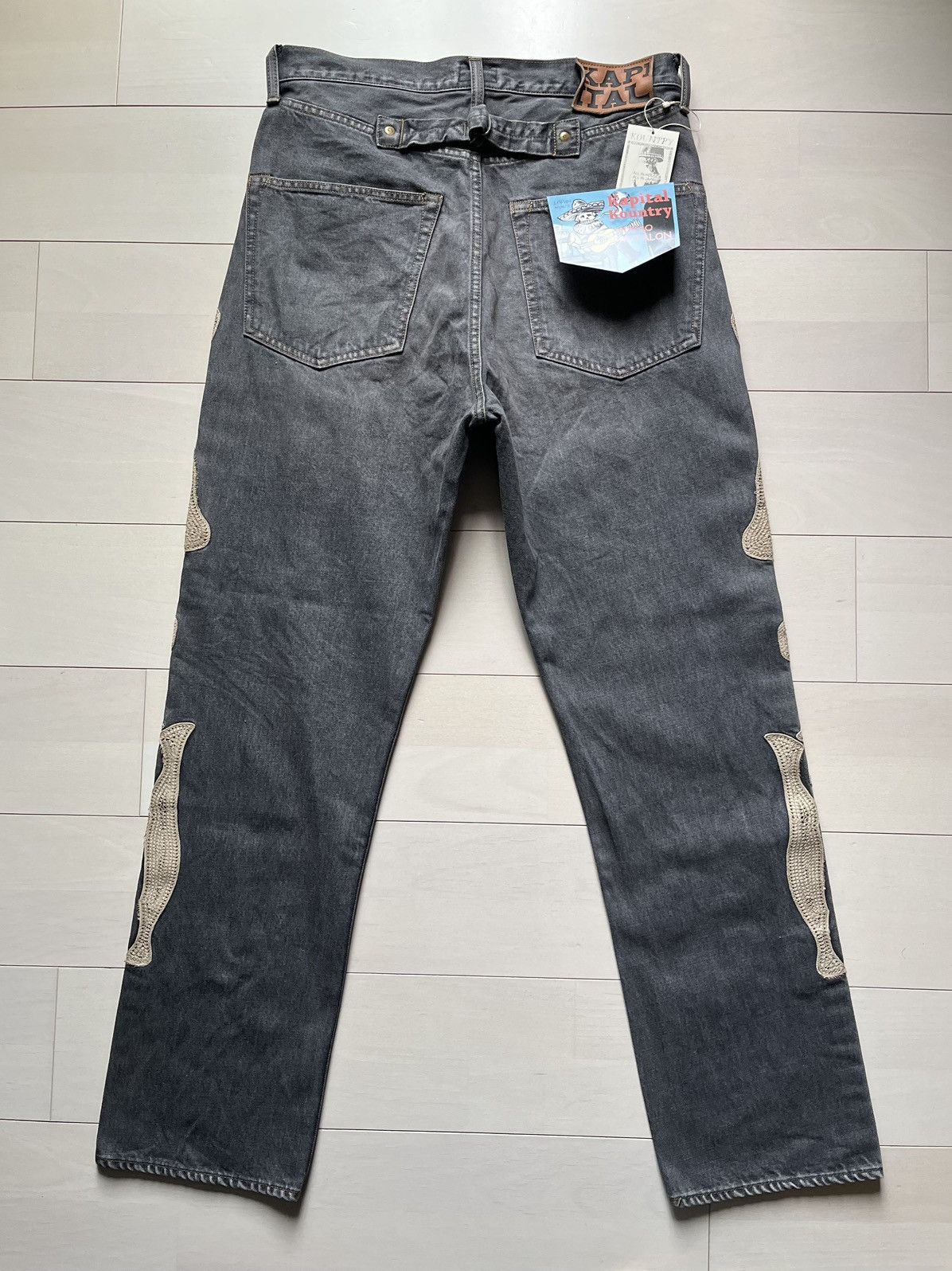 Kapital ✓Kapital 14oz black bone denim Mexican OKAGILLY stk 