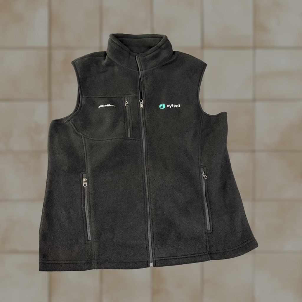 Eddie Bauer VINTAGE? No — Eddie Bauer Vest Womens XL Black Fleece Full Zip Cytiva Logo Outdoor Size XL / US 12-14 / IT 48-50 - 1 Thumbnail