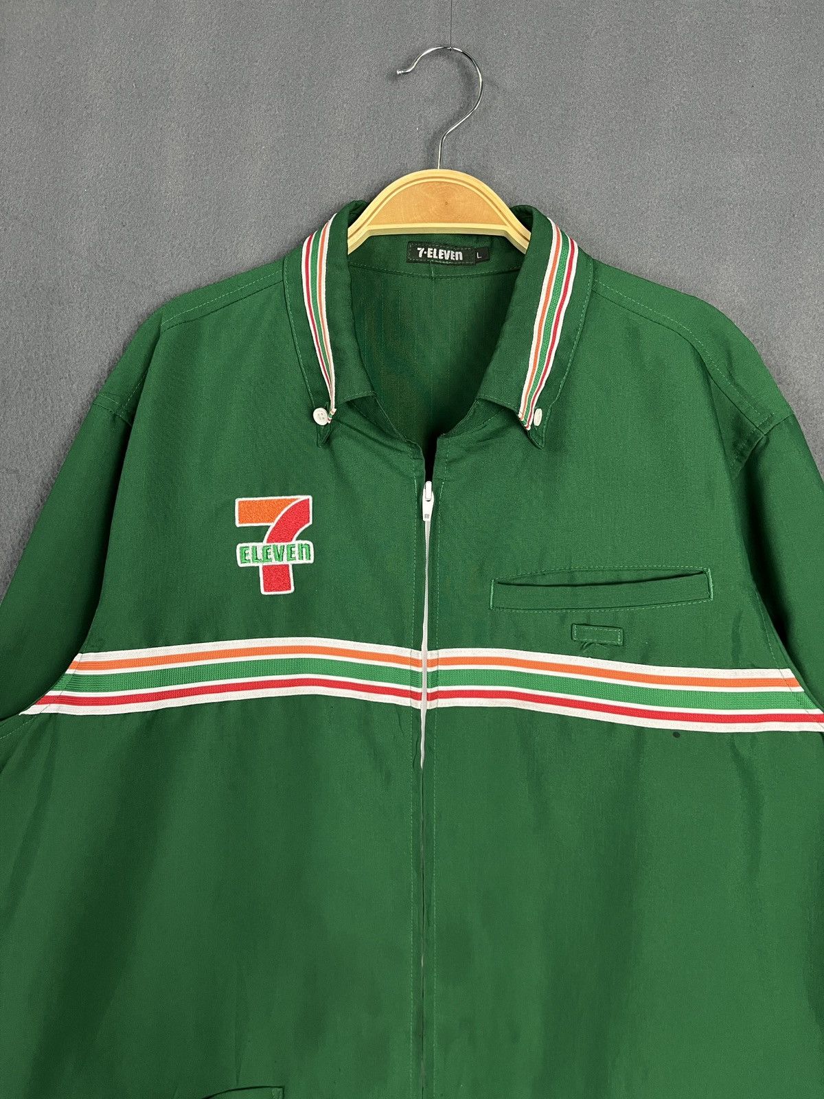 Uniform Wares × Vintage Seven Eleven 7-11 Uniform Embroidery Zipper Long Shirt Rare Size US L / EU 52-54 / 3 - 3 Thumbnail