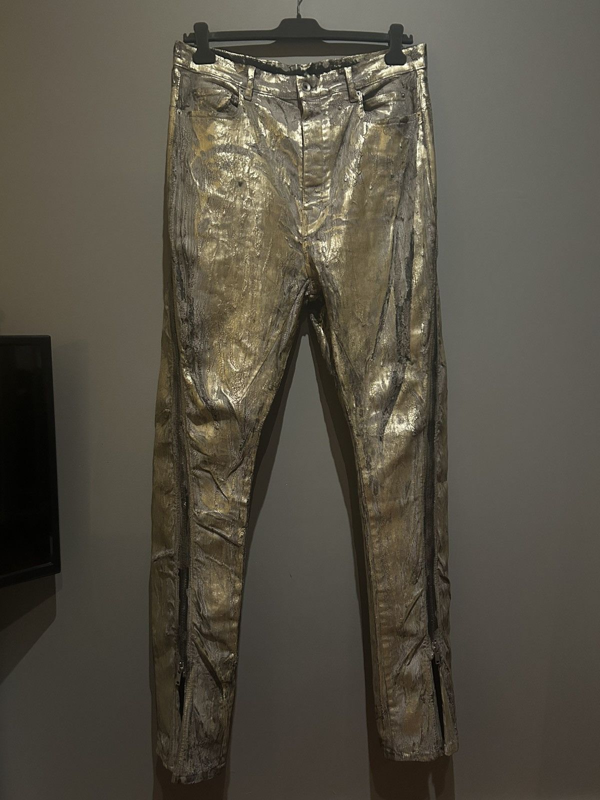 Rick Owens RICK OWENS Gold Bolan Banana Jeans Size US 33 - 1 Thumbnail