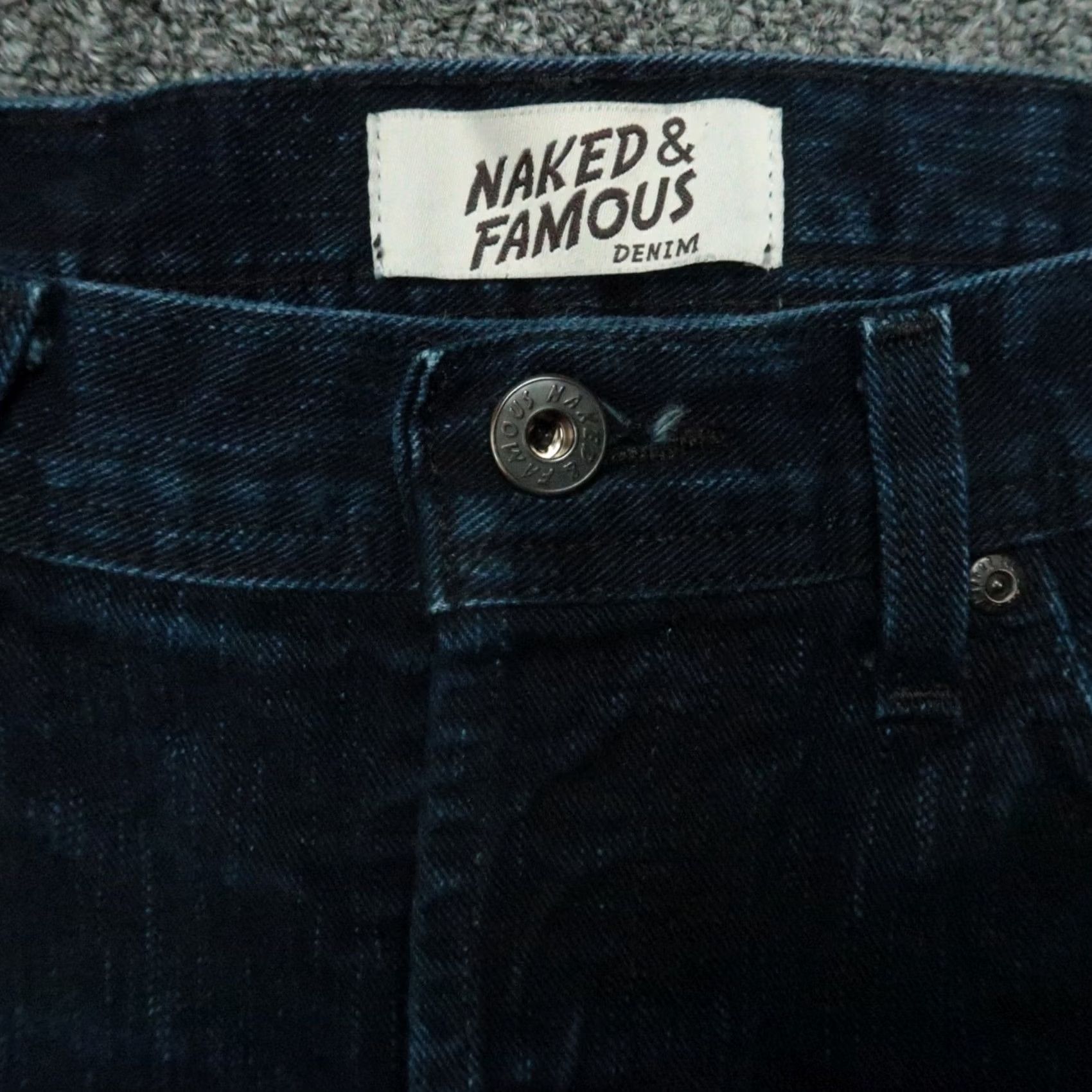 Vintage Naked & Famous Denim Shorts Mens 34 Blue Weird Guy Slubby Indigo Cut Off Denim Jorts Size US 34 / EU 50 - 3 Thumbnail