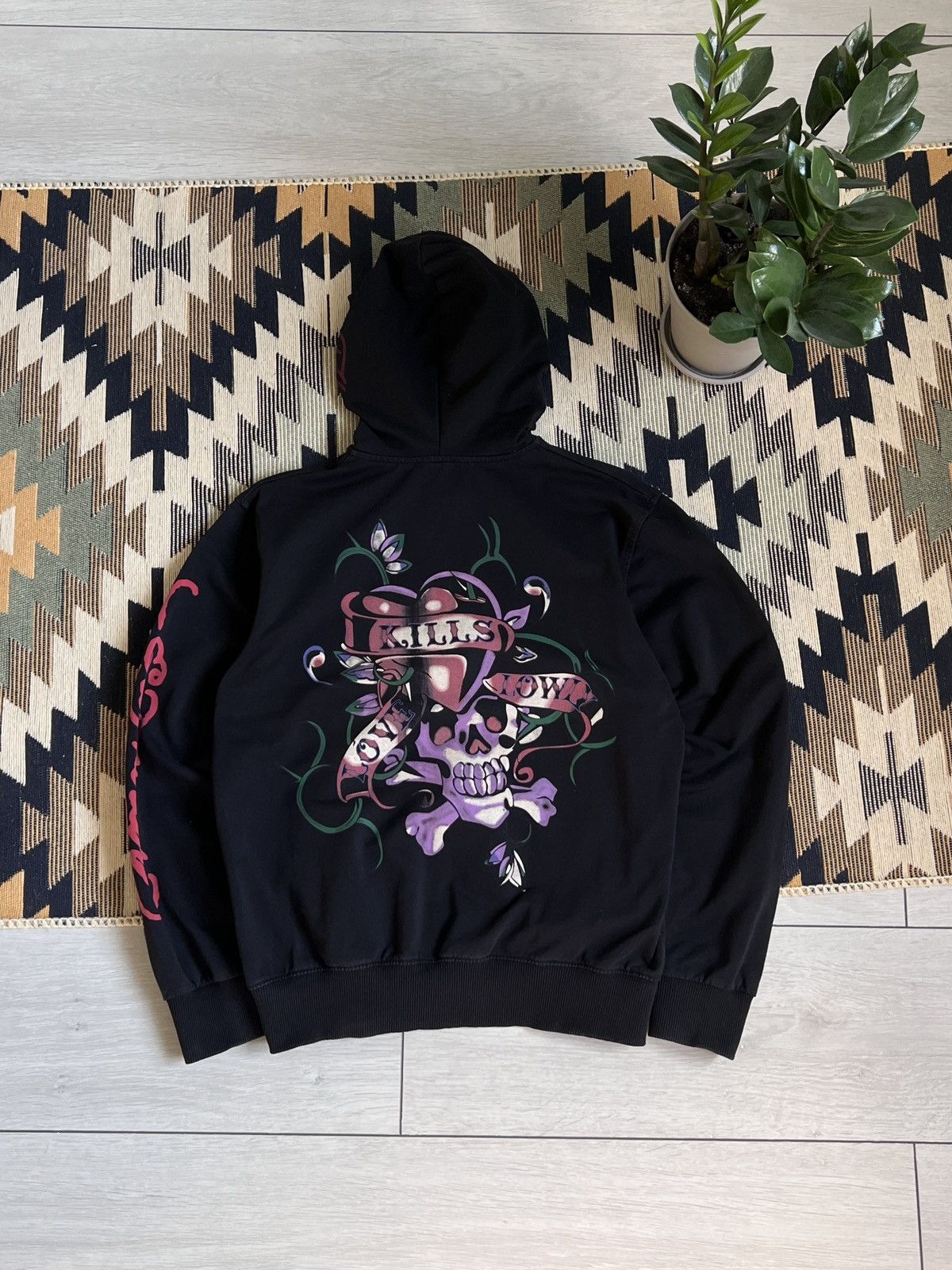 Christian Audigier Ed Hardy by Christian Audigier Big Logo Y2k Zip Hoodie Size S / US 4 / IT 40 - 1 Thumbnail