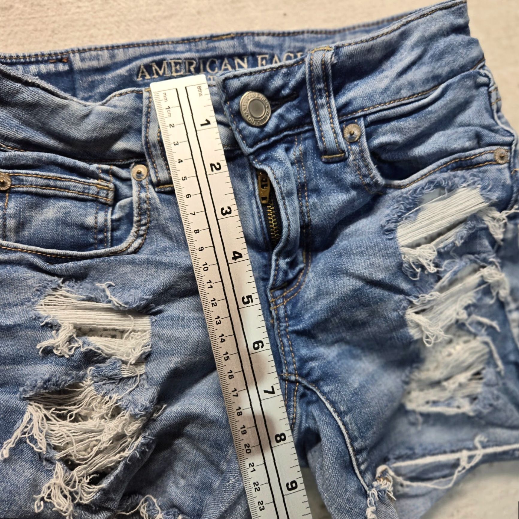 American Eagle Outfitters American Eagle Outfitters Denim Shorts Midi Next Level Stretch X Blue Women's Size 2 Shirt? Size 26" / US 2 / IT 38 - 6 Thumbnail