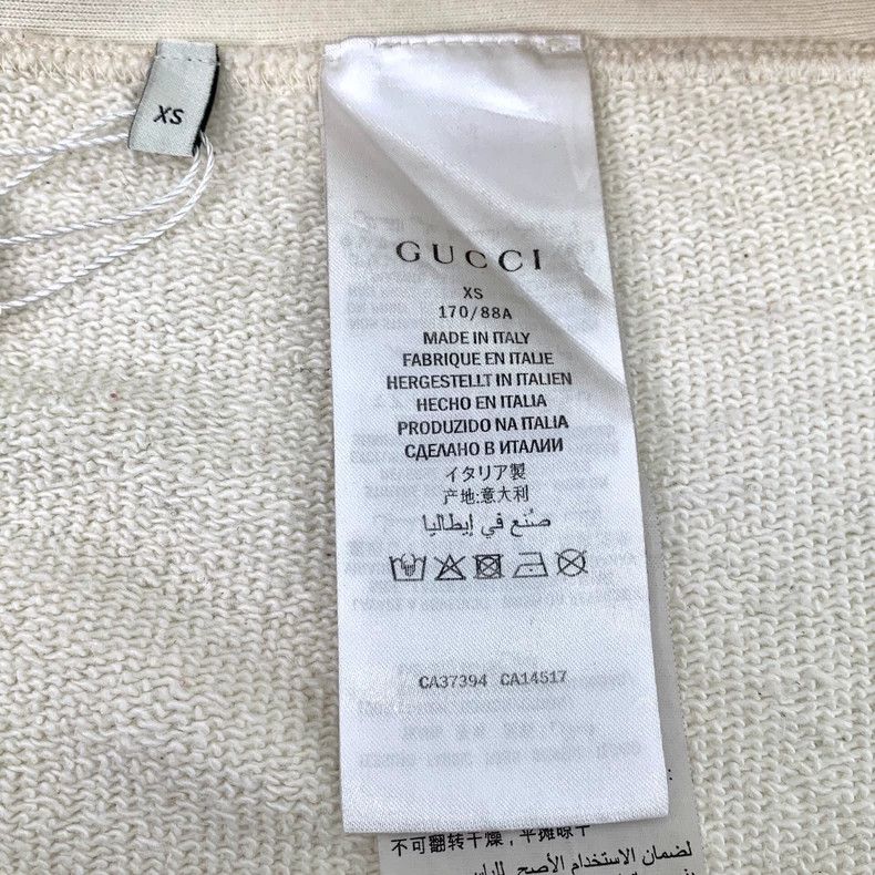 Gucci Gucci Beige letter lamb print cotton hooded drawstring swea Size US XS / EU 42 / 0 - 7 Thumbnail