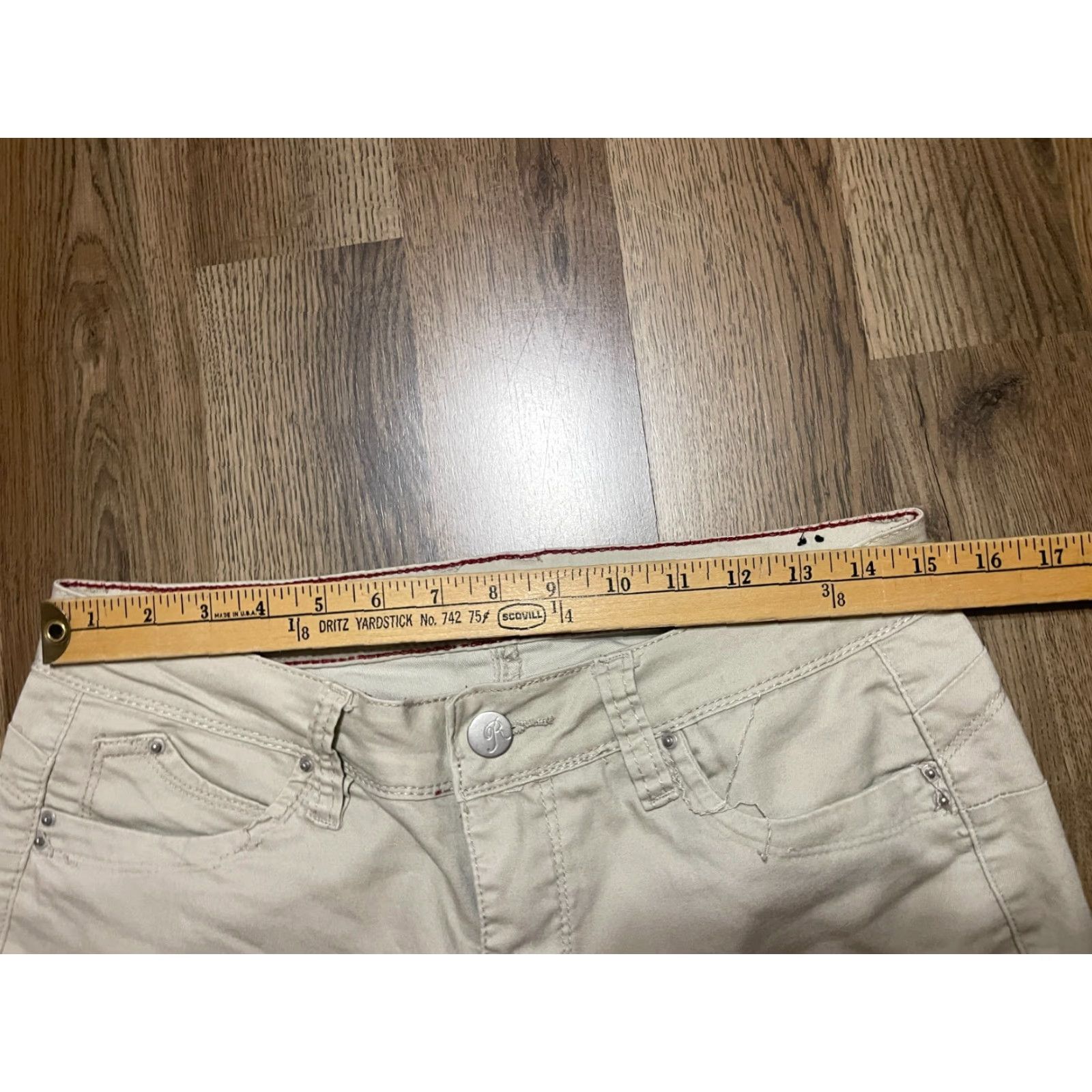 Vintage WannaBettaButt Jeans Women’s 8 Tan Skinny Pockets Straight Leg Vintage: No Size 30" / US 8 / IT 44 - 4 Thumbnail