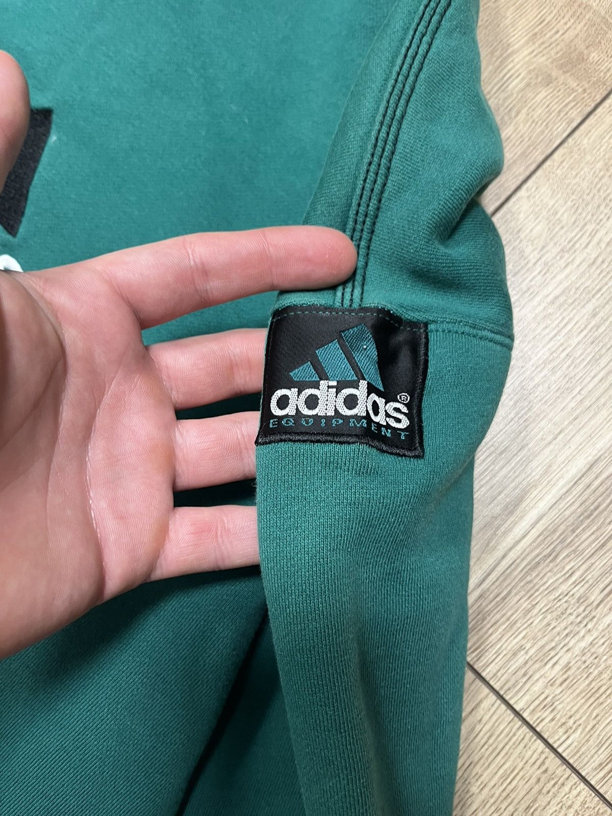 Adidas × Vintage 90s Vintage Adidas Equipment Green Crewneck Sweatshirt Size US M / EU 48-50 / 2 - 3 Thumbnail