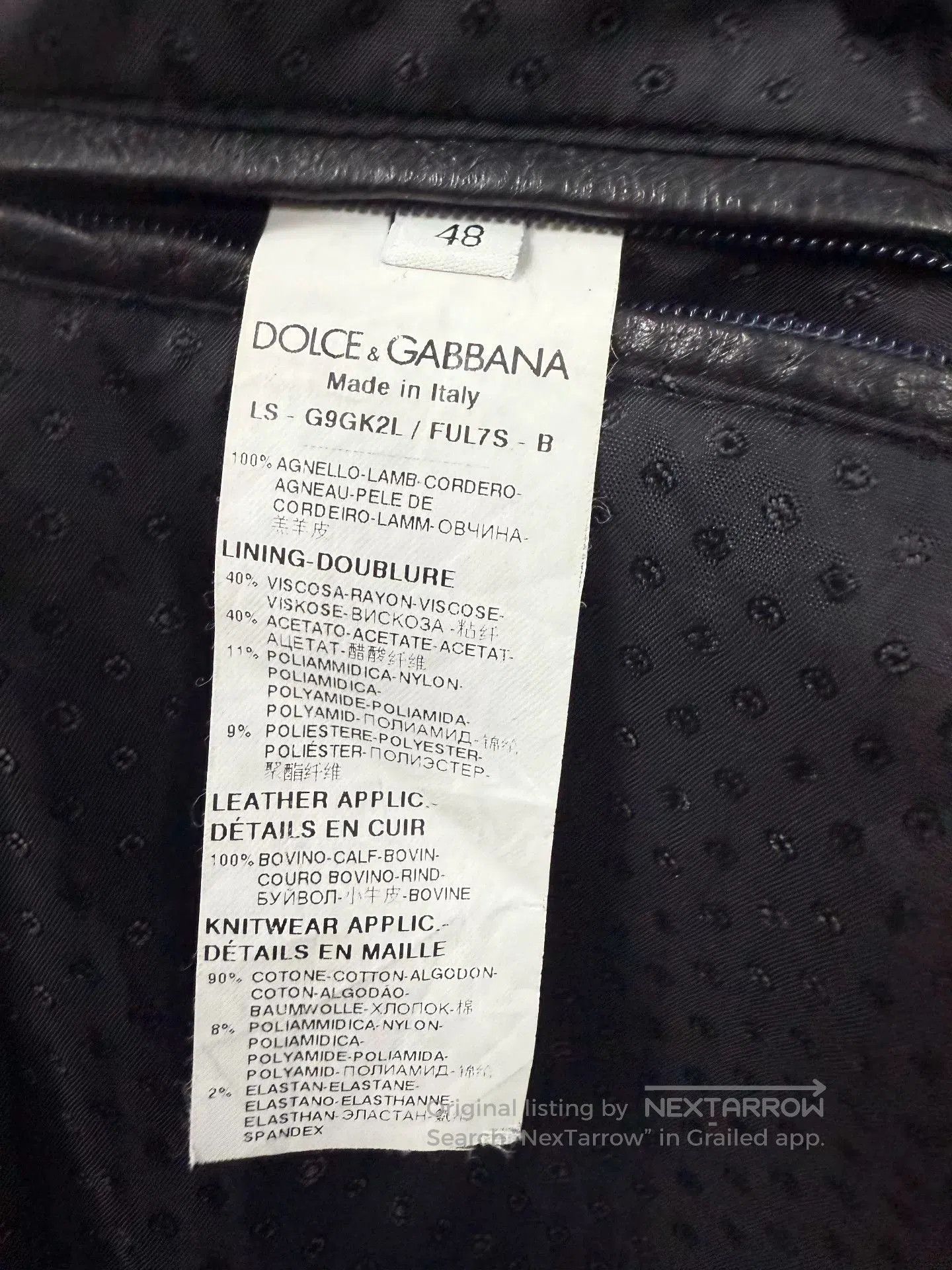 Dolce & Gabbana D&G Men's Lambskin Hooded Leather Jacket. Size US M / EU 48-50 / 2 - 5 Thumbnail