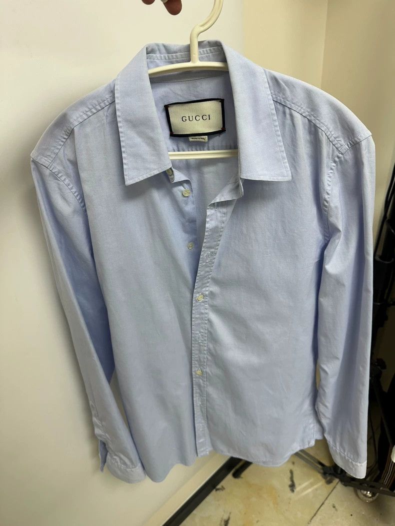 Gucci Gucci Solid Color Long Sleeve Shirt - dmc Size US M / EU 48-50 / 2 - 1 Thumbnail