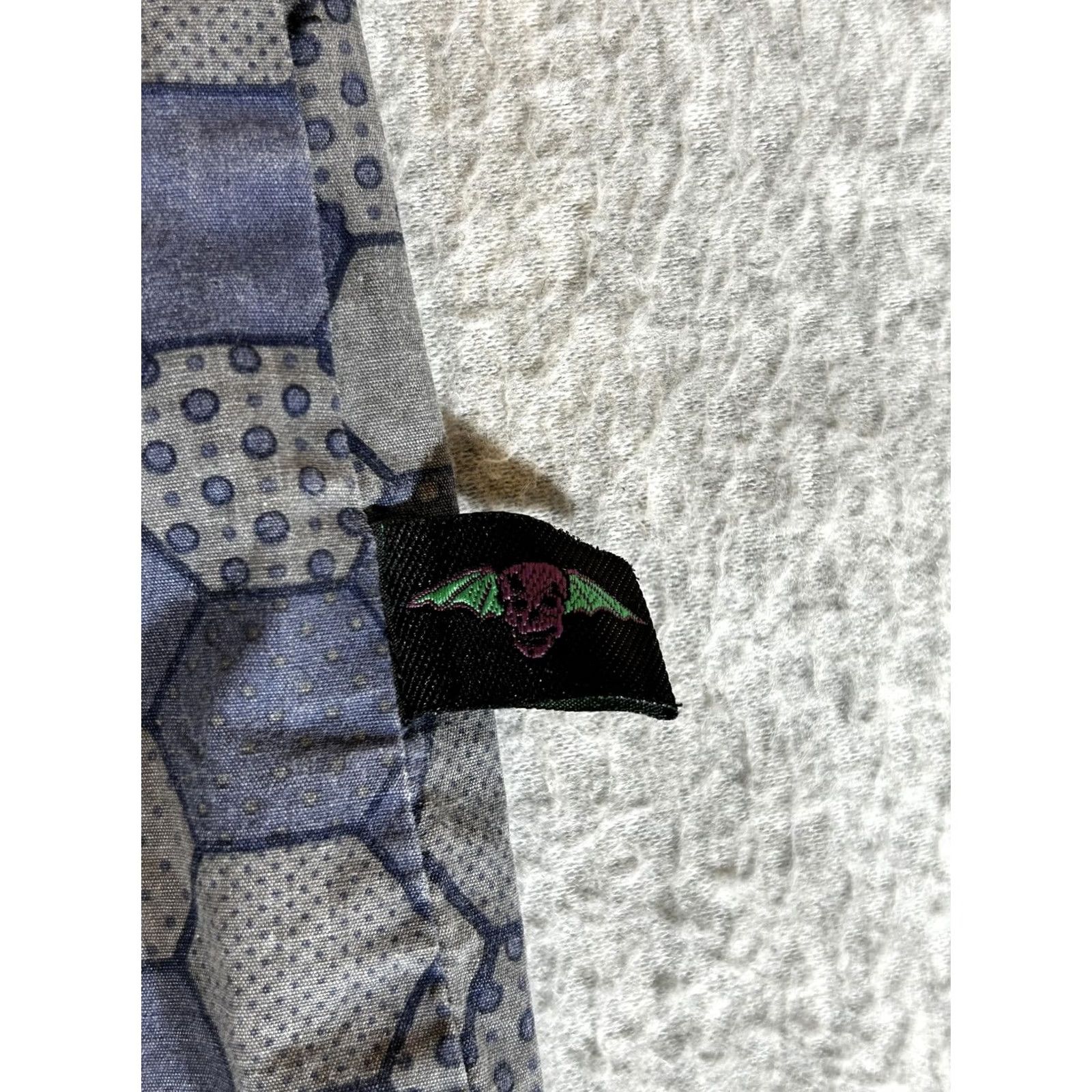 Tripp NYC TRIPP NYC Shirt Mens L Blue Honeycomb Button Long Sleeve Joker Cosplay Goth Emo Size US L / EU 52-54 / 3 - 2 Thumbnail