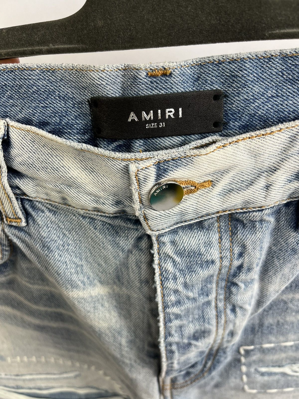 Amiri Amiri Light Blue Distressed Denim Size US 31 - 3 Thumbnail