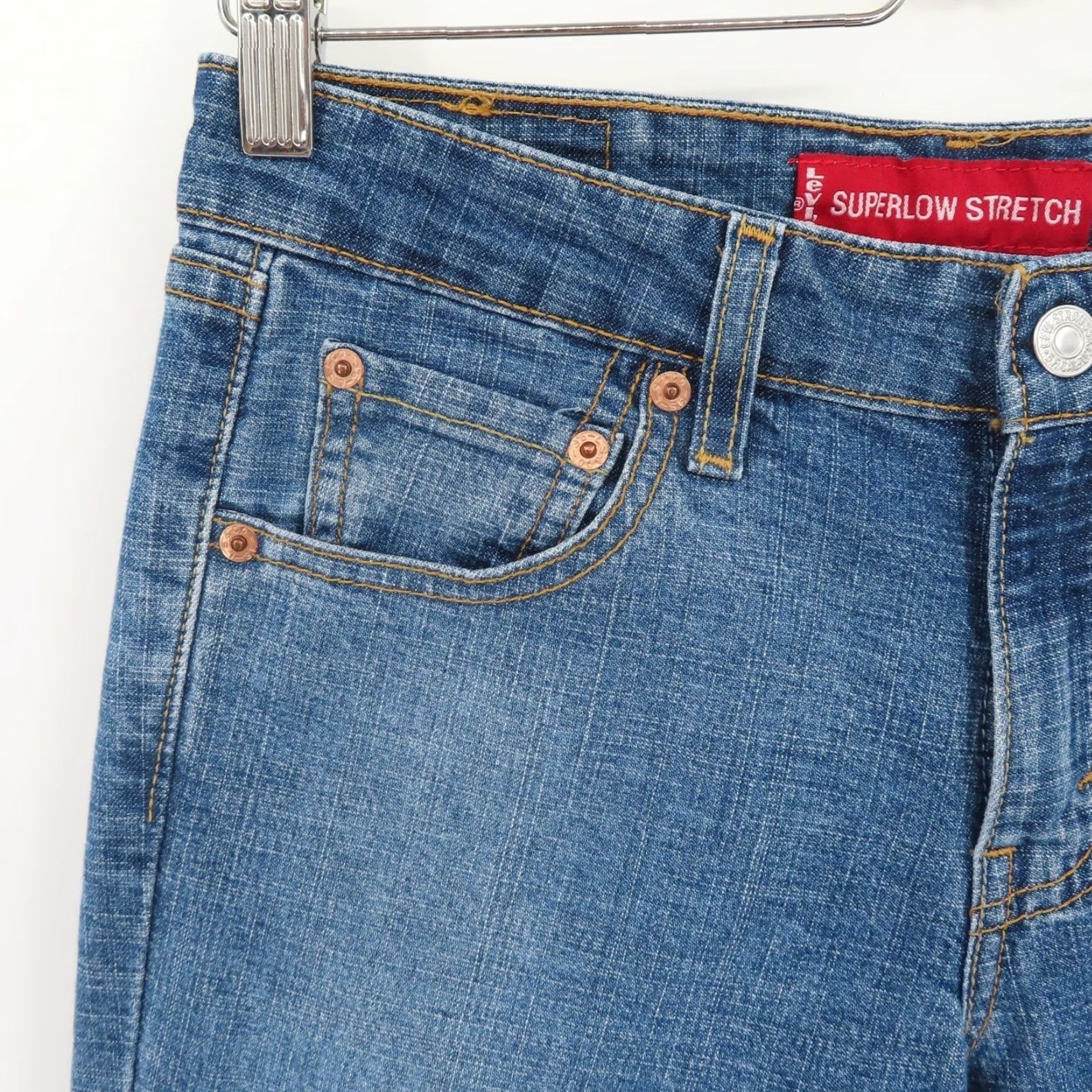 Levi's VINTAGE Levi's Junior Jeans 5 Bootcut 528 Blue Denim Cotton Blend 2003 Y2K Slim/Regular? 5-Pocket Design Womens Girls? Size 27" / US 4 / IT 40 - 3 Thumbnail