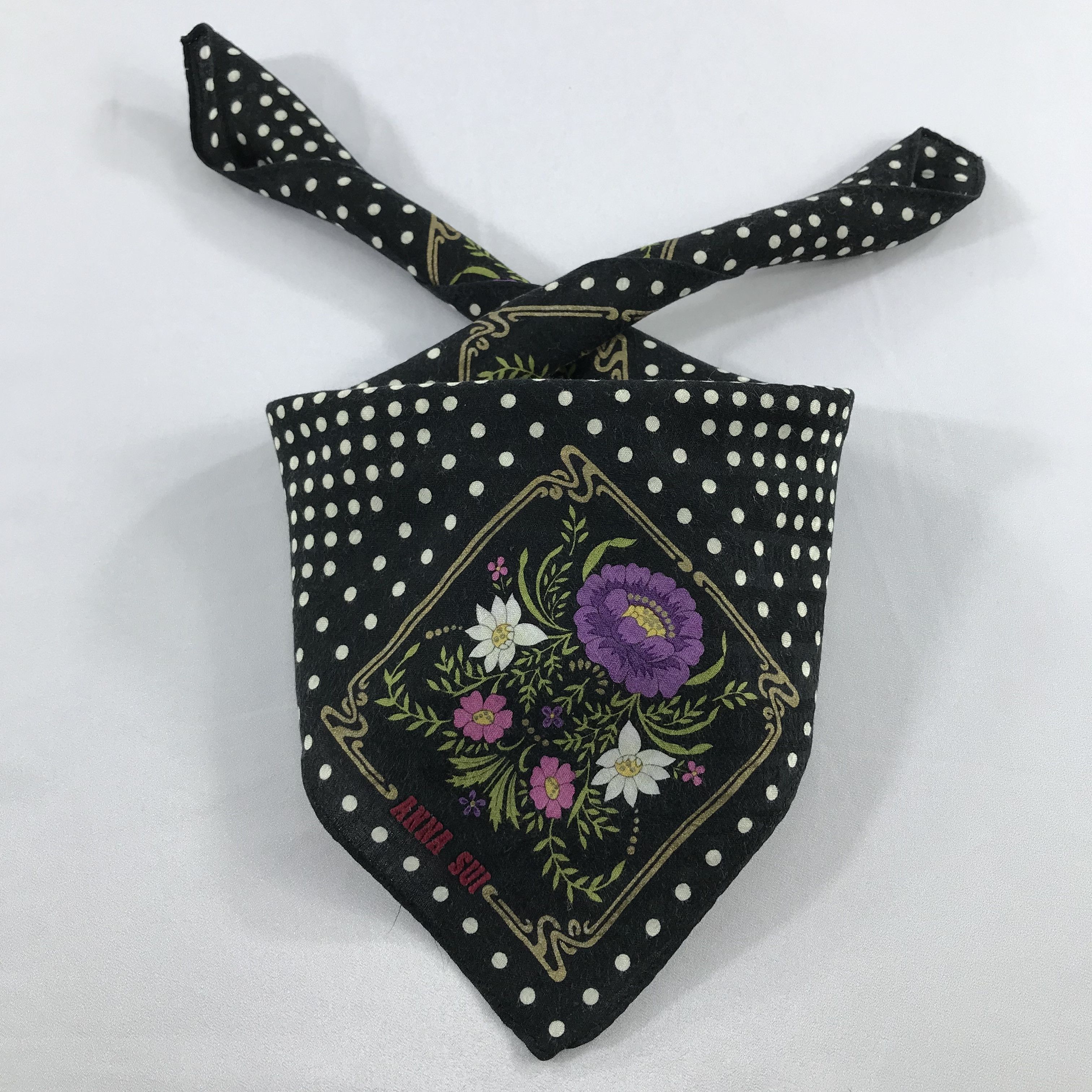 Anna Sui × Vintage Anna Sui Bandana / Handkerchief / Neckerchief - S2171 Size ONE SIZE - 3 Thumbnail