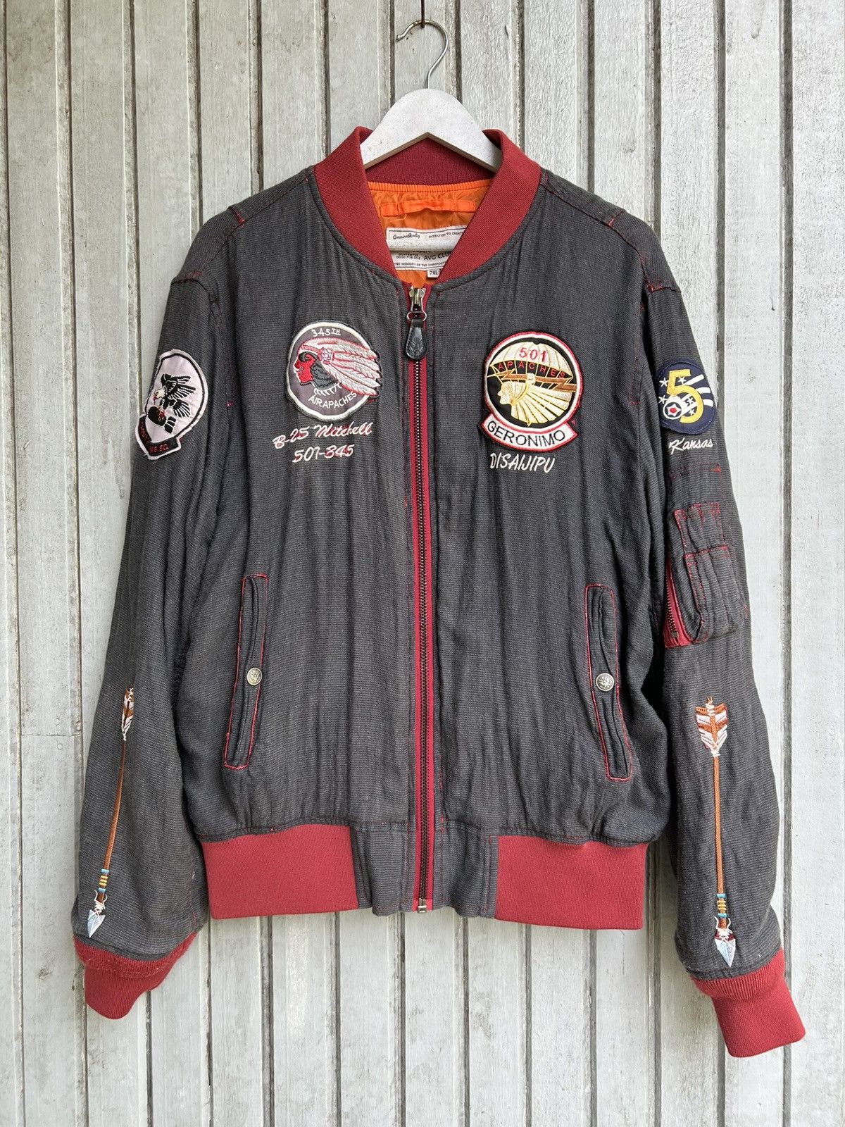 Japanese Brand apache bomber jacket big logo Size US XL / EU 56 / 4 - 2 Thumbnail