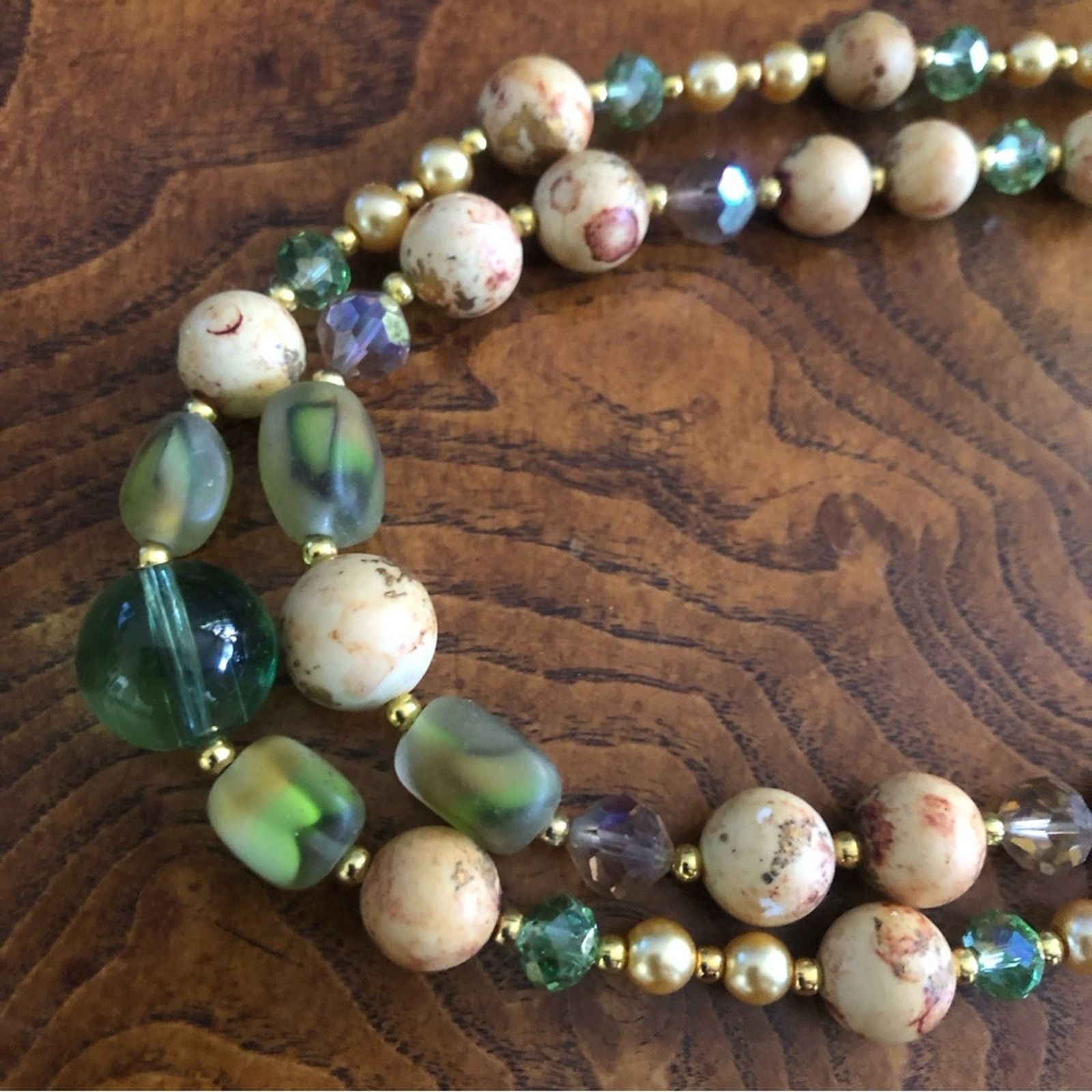 Handmade Handcrafted double strand vintage bead rondelle necklace Size ONE SIZE - 9 Thumbnail