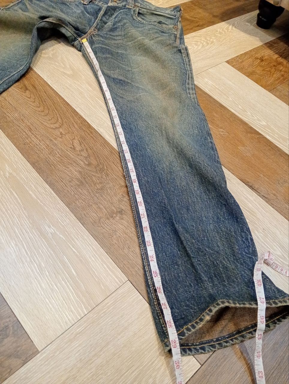 Warehouse BLUE & GRAY BY WAREHOUSE JAPAN WASHED BLUE SELVEDGE DENIM Size US 33 - 17 Thumbnail