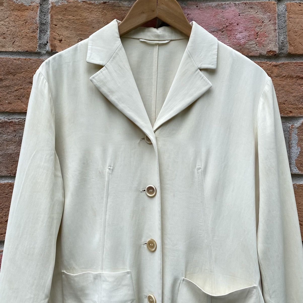 Jil Sander JILSANDER Yellow Tailored Blazer with Front Pockets Size XXS / US 00 / IT 34 - 15 Thumbnail