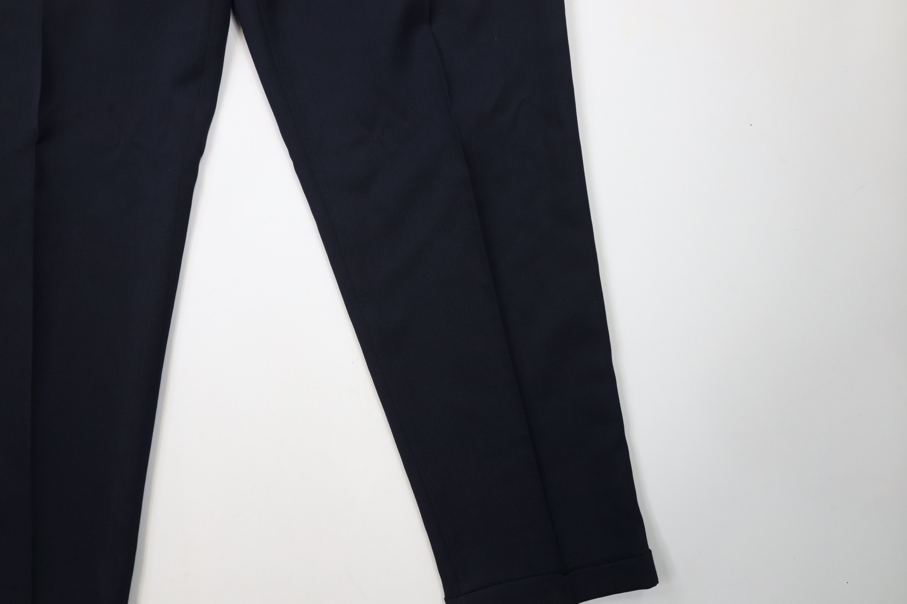 Vintage Vintage 90s Streetwear Pleated Cuffed Chino Pants Navy Blue Size US 32 / EU 48 - 5 Thumbnail