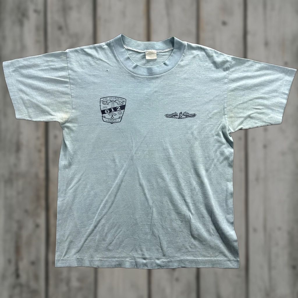 Vintage VINTAGE USS GUARDFISH SSN 612 Shirt Mens Medium Blue Submarine Navy 80s SS T-Shirt Crew Neck Graphic Print Mens Size US M / EU 48-50 / 2 - 1 Thumbnail