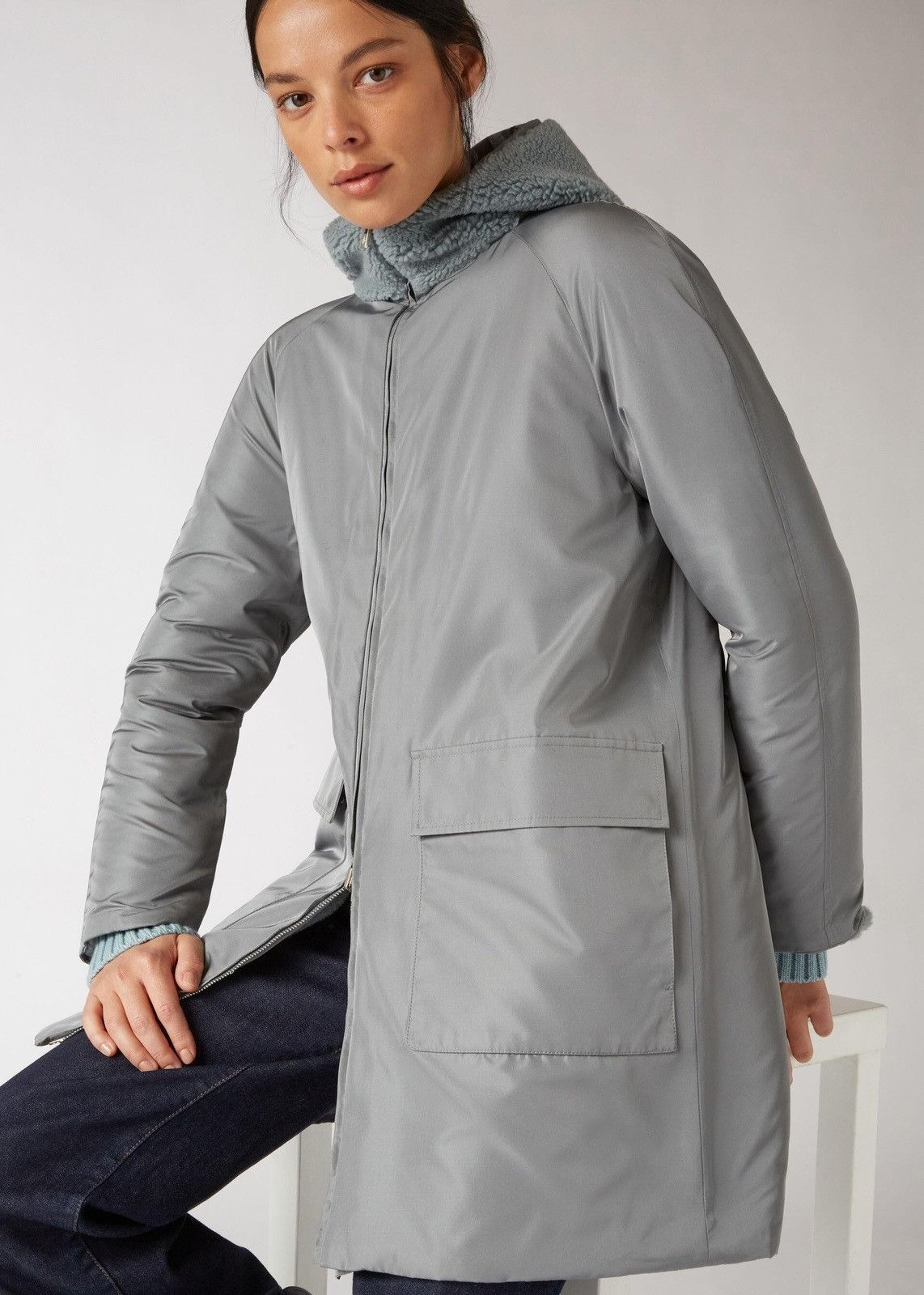 Loro Piana o1srvl11e0824 Reversible Conway Parka Jacket in Grey/Mint Size L / US 10 / IT 46 - 4 Thumbnail