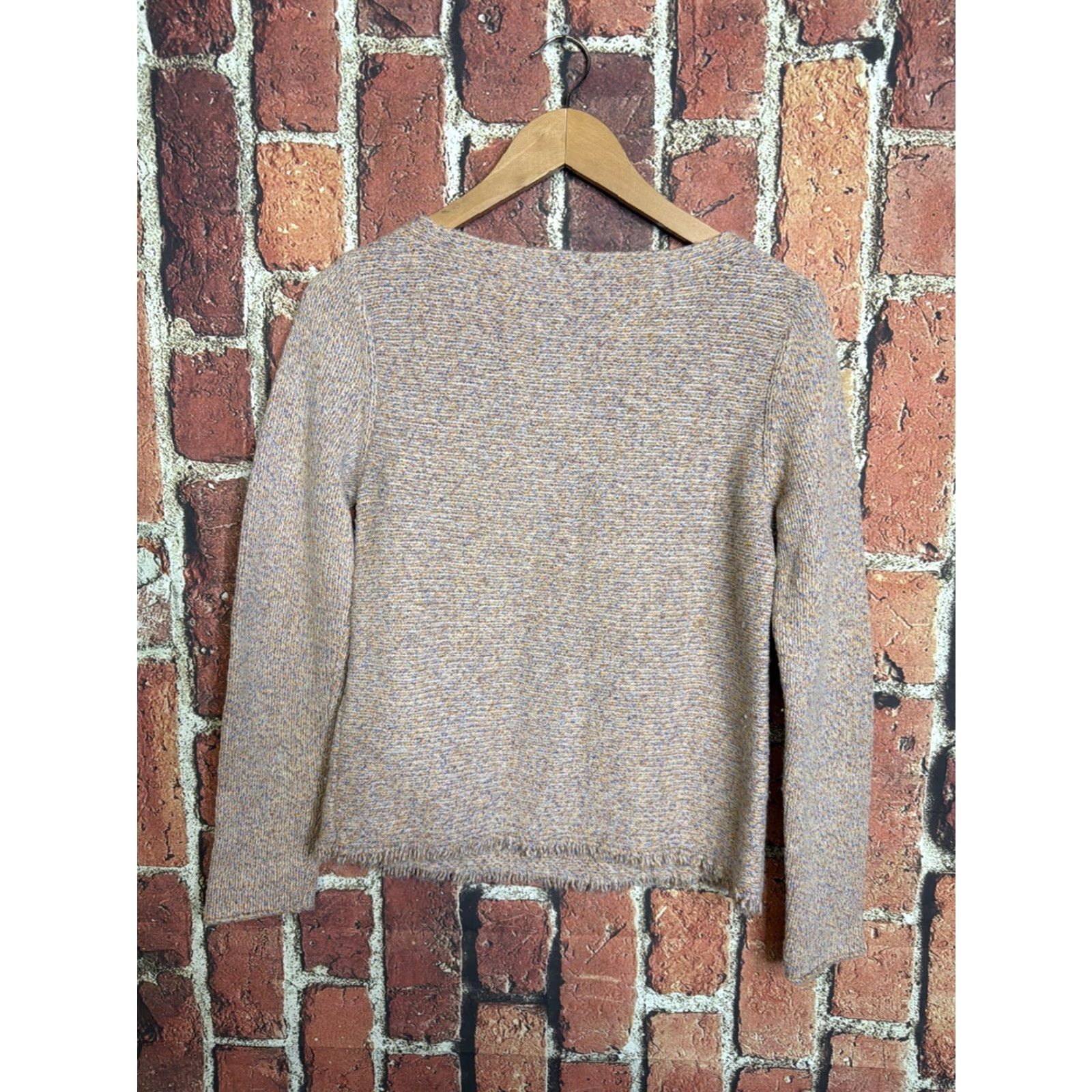 Eileen Fisher Eileen Fisher Womens Sweater Small Wool Blend Italian Yarn Fringe Hem Lagenlook Multicolor Knit Pullover Size S / US 4 / IT 40 - 4 Thumbnail